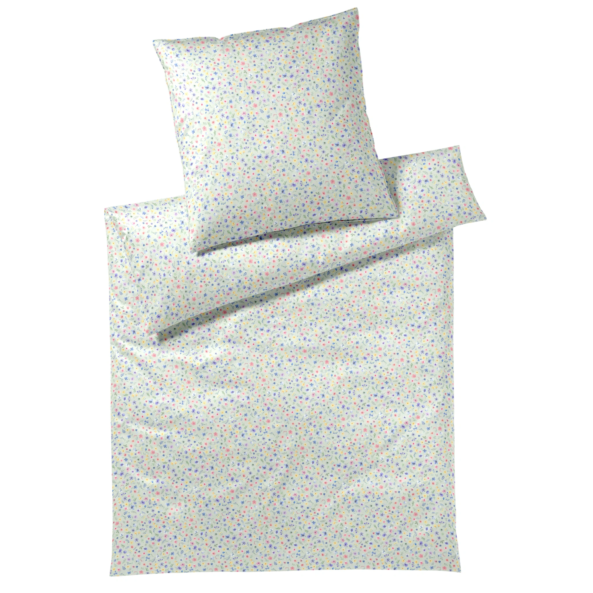 elegante Bettwäsche BEAUTIES Satin Zartgrün Produktbild elegante Bettwäsche BEAUTIES Satin Zartgrün