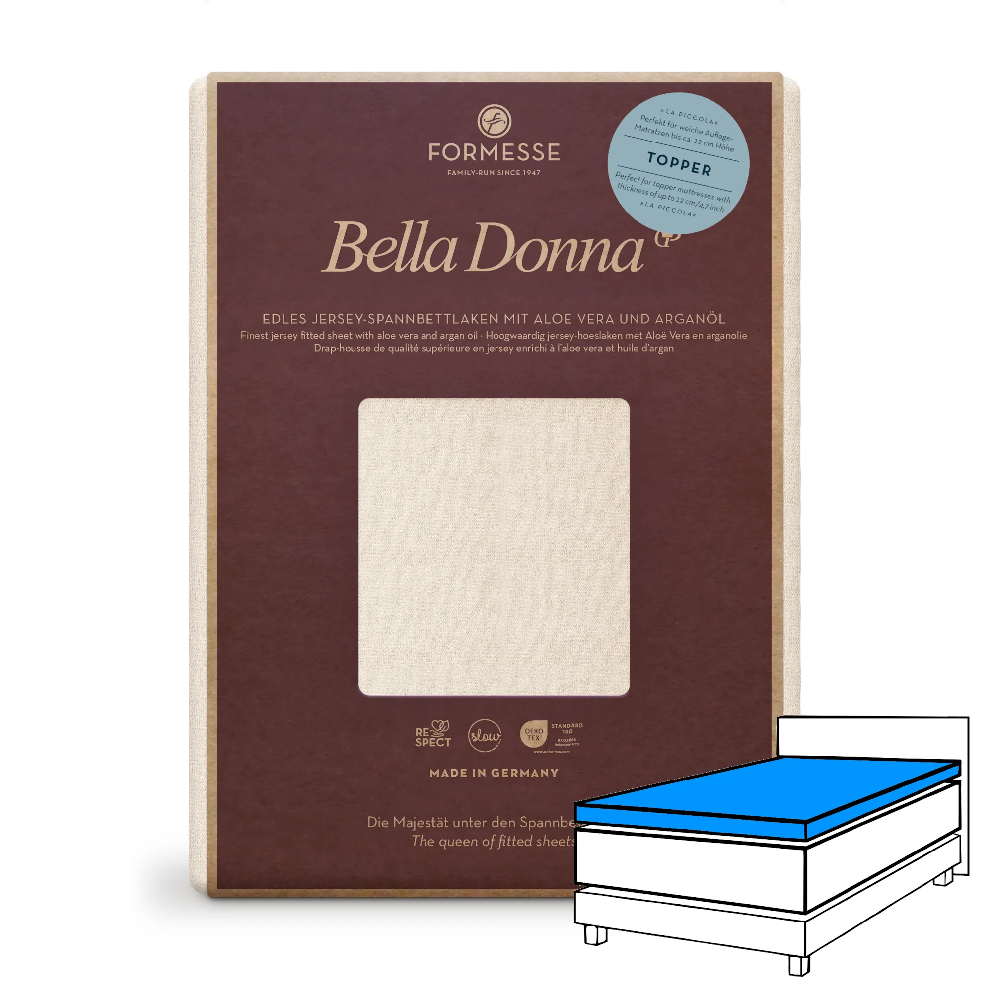 Bella Donna LA PICCOLA Topper Spannbettlaken Jersey Leinen Produktbild Bella Donna LA PICCOLA Topper Spannbettlaken Jersey Leinen
