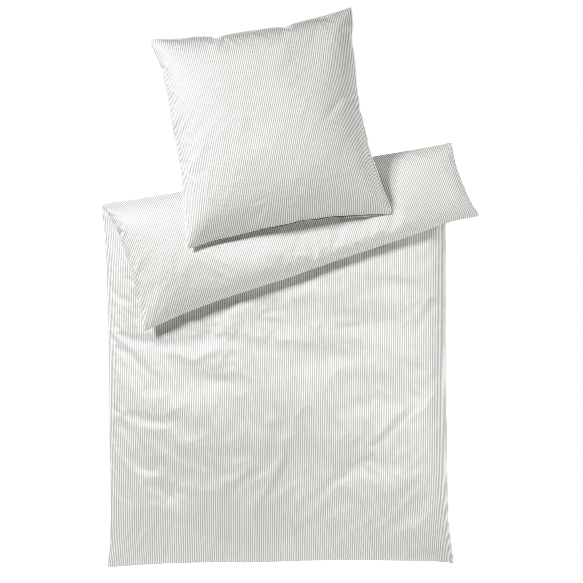 elegante Bettwäsche HAMBURGER STREIFEN Satin Hellgrau Produkt elegante Bettwäsche HAMBURGER STREIFEN Satin Hellgrau