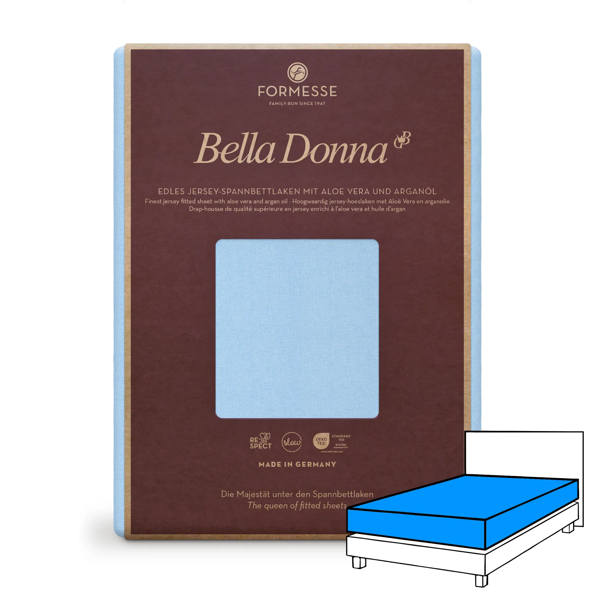 BELLA DONNA Spannbettlaken Jersey Hellblau 1