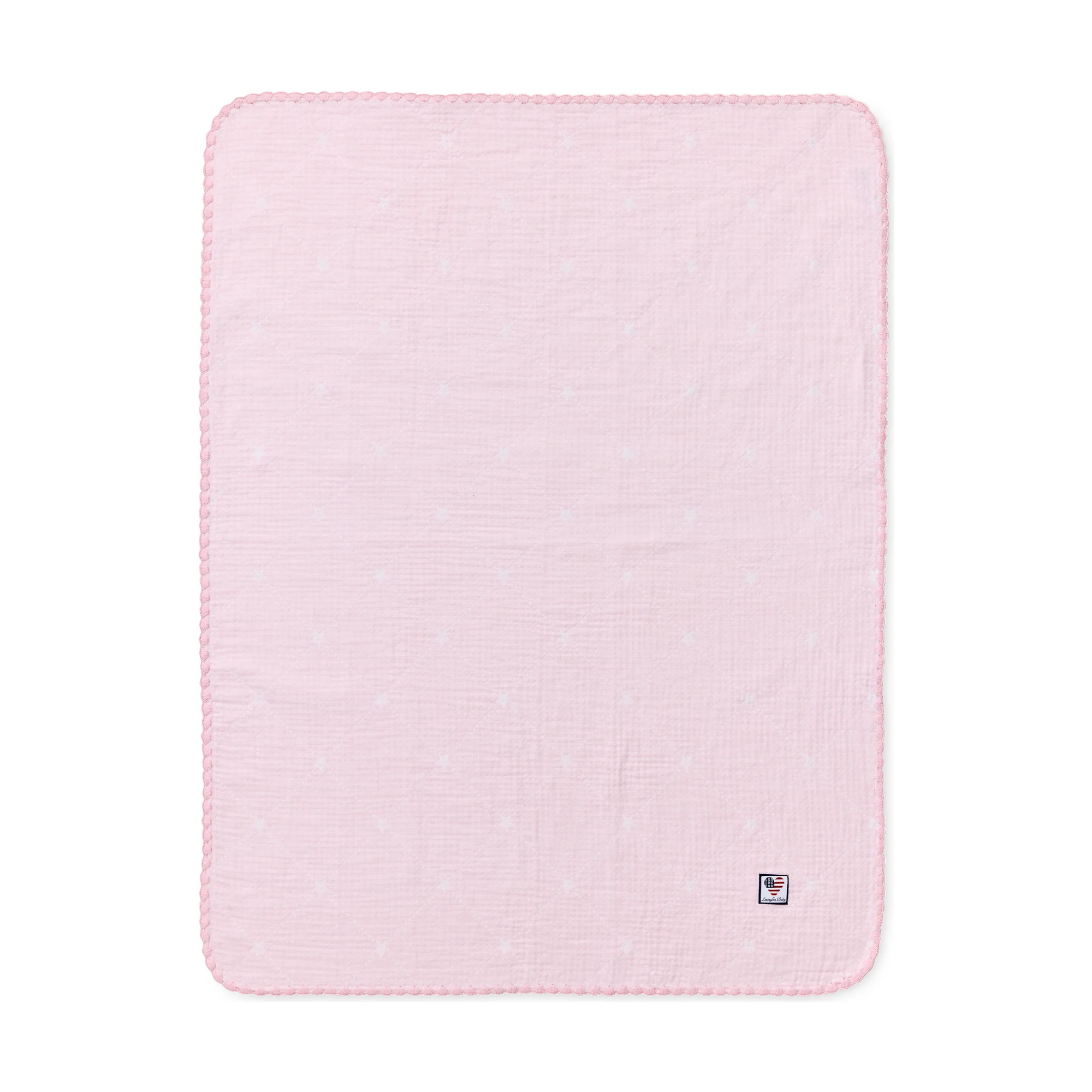 Lexington Kuscheldecke BABY SIGNATURE STAR Bio-Baumwolle Rosa-Weiß