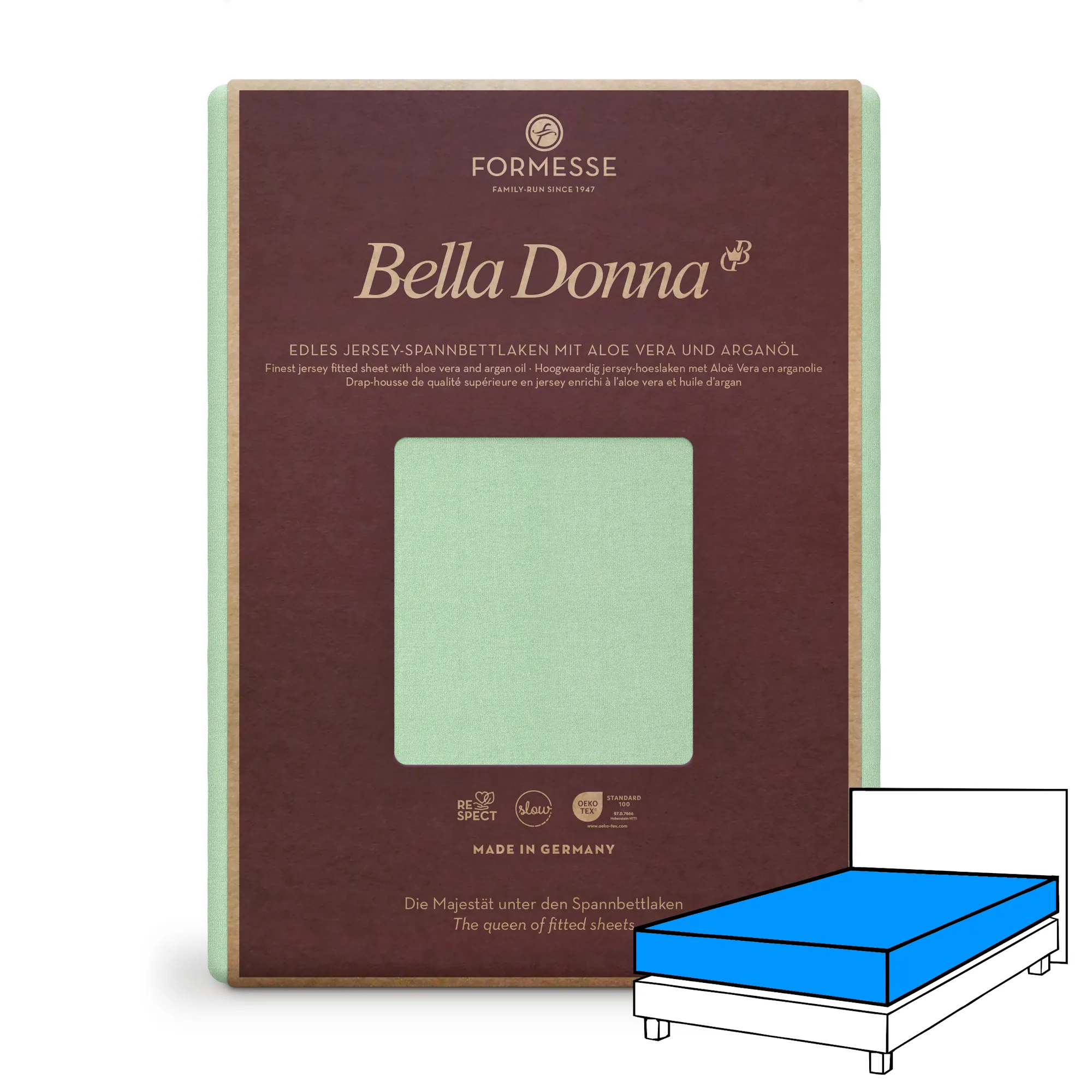 BELLA DONNA Spannbettlaken Jersey Mint 1