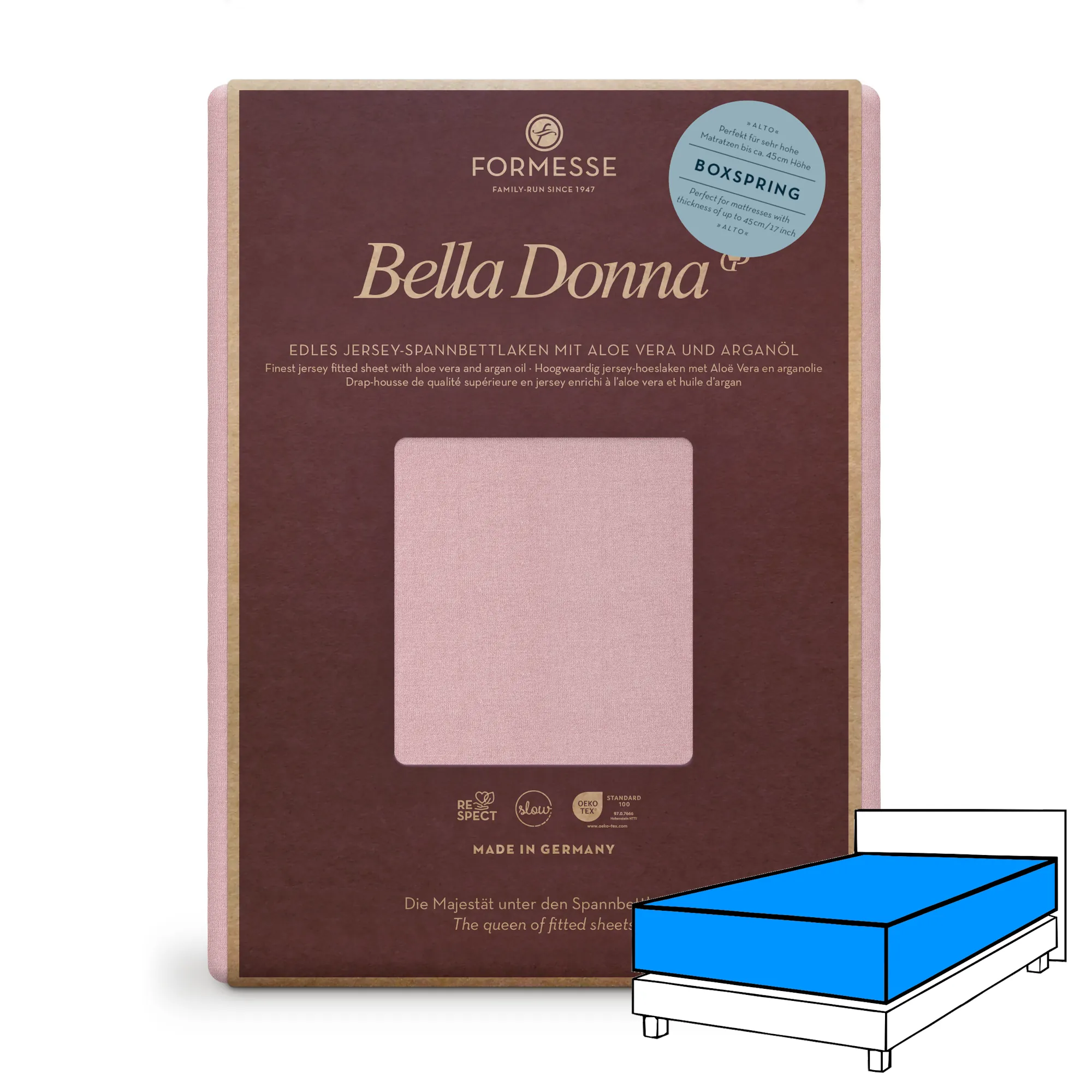 Bella Donna ALTO Boxspringbett Spannbettlaken Jersey Altrosé