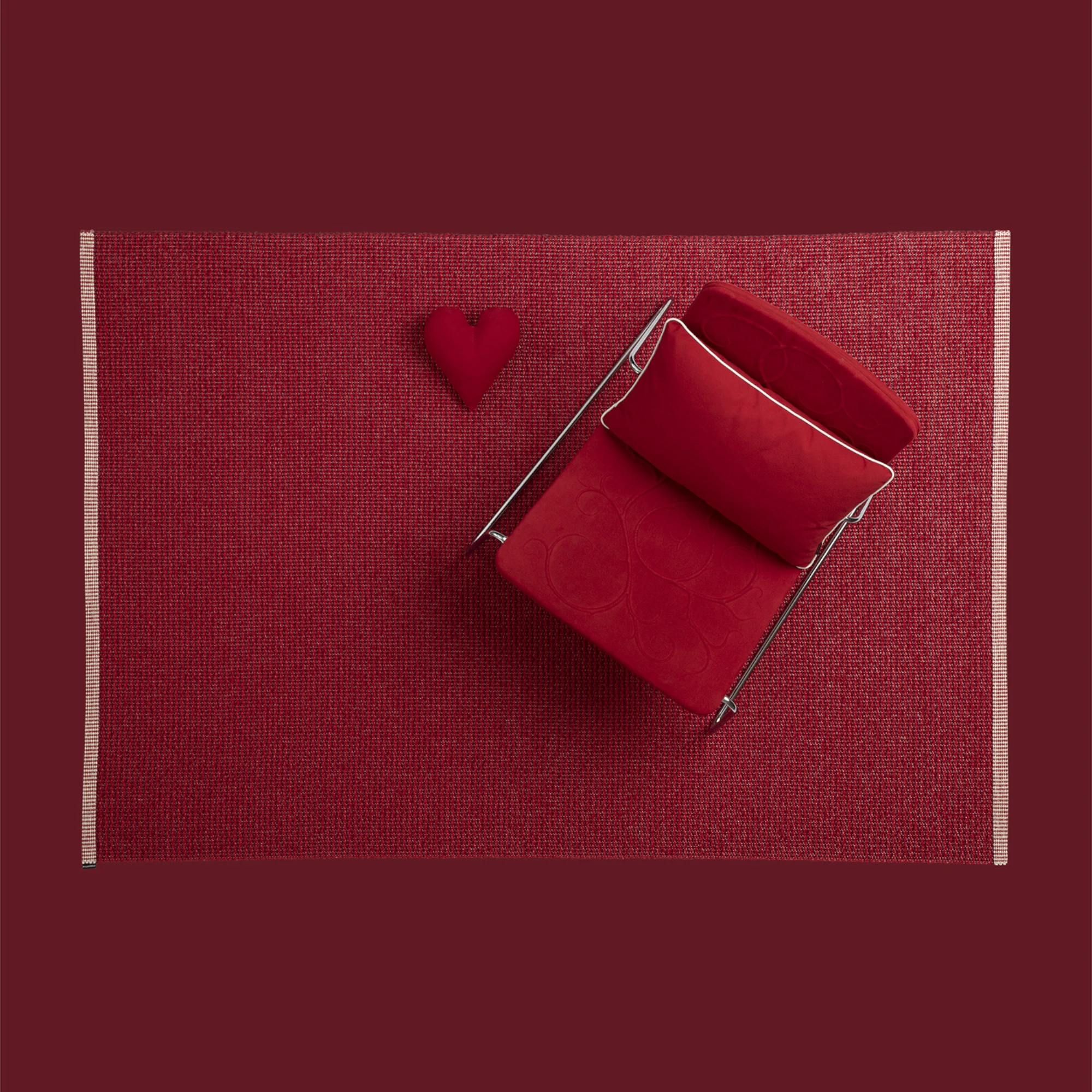 pappelina teppich mono dark red red ambiente
