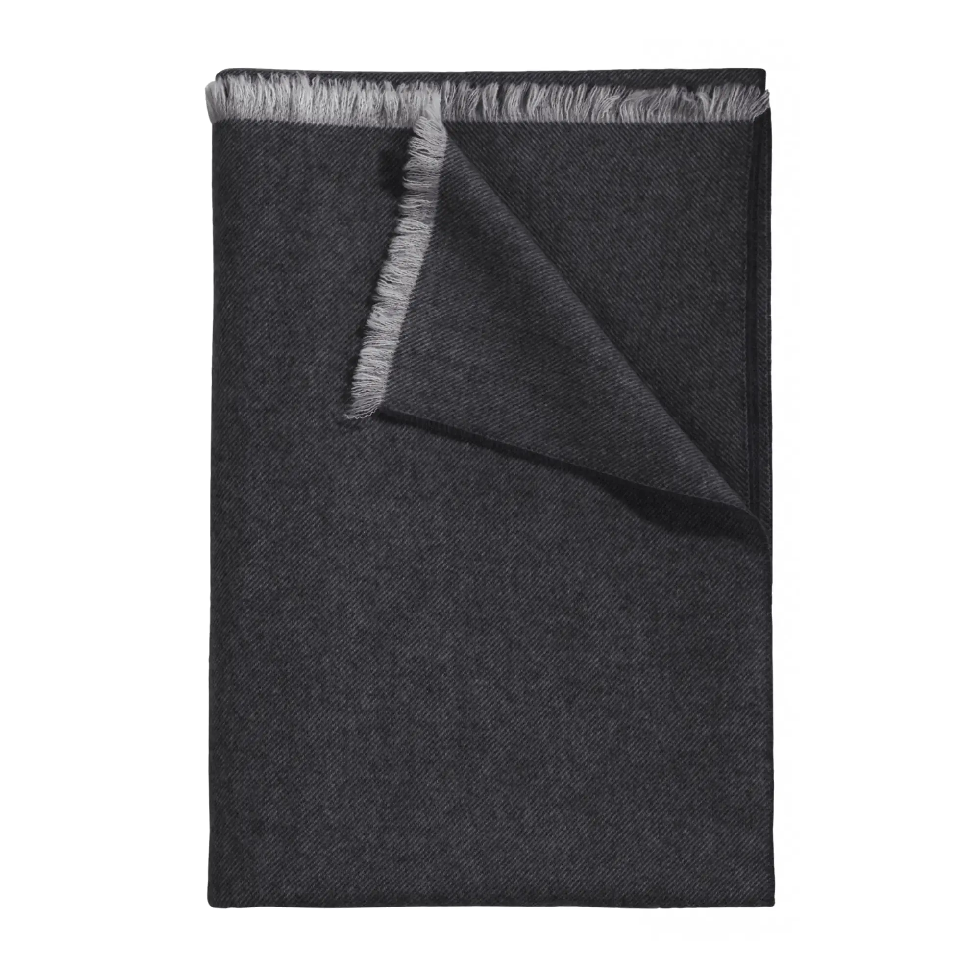 Curt Bauer Kuscheldecke WOLLE Anthrazit