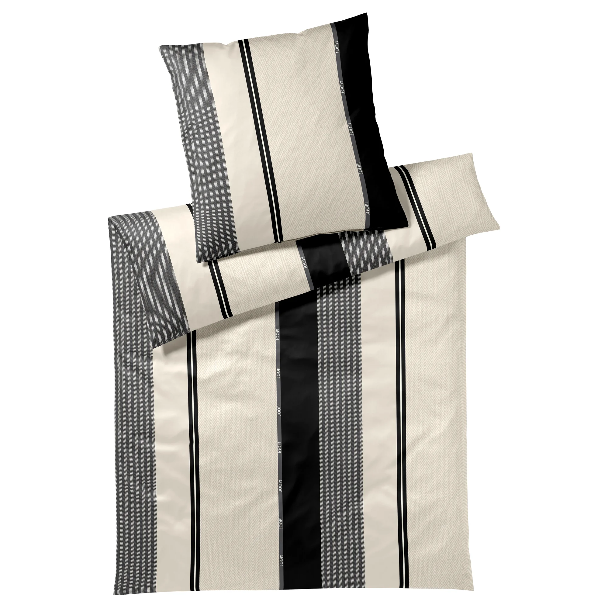 JOOP! Bettwäsche HERRINGBONE STRIPES Satin Black