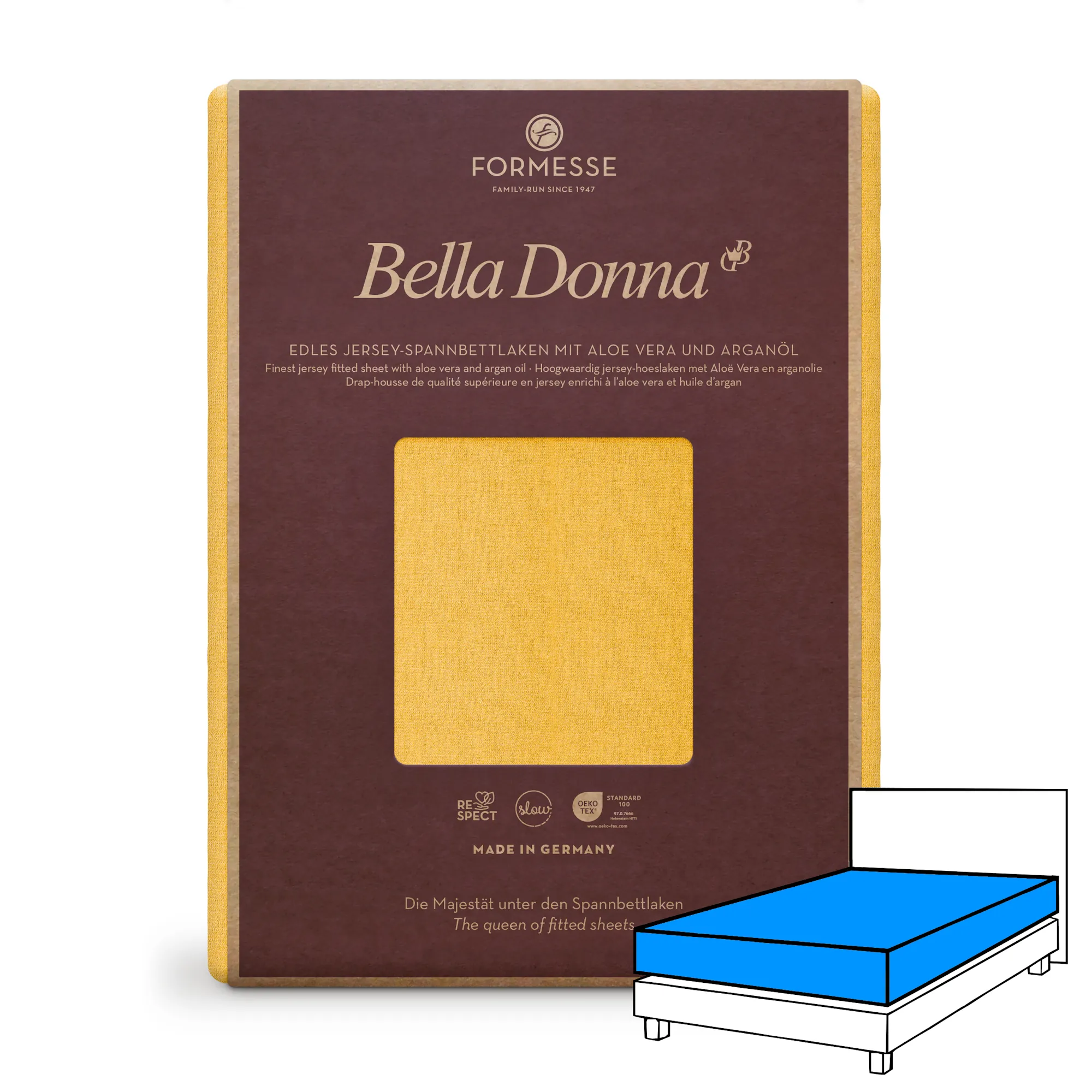 BELLA DONNA Spannbettlaken Jersey Goldgelb 1