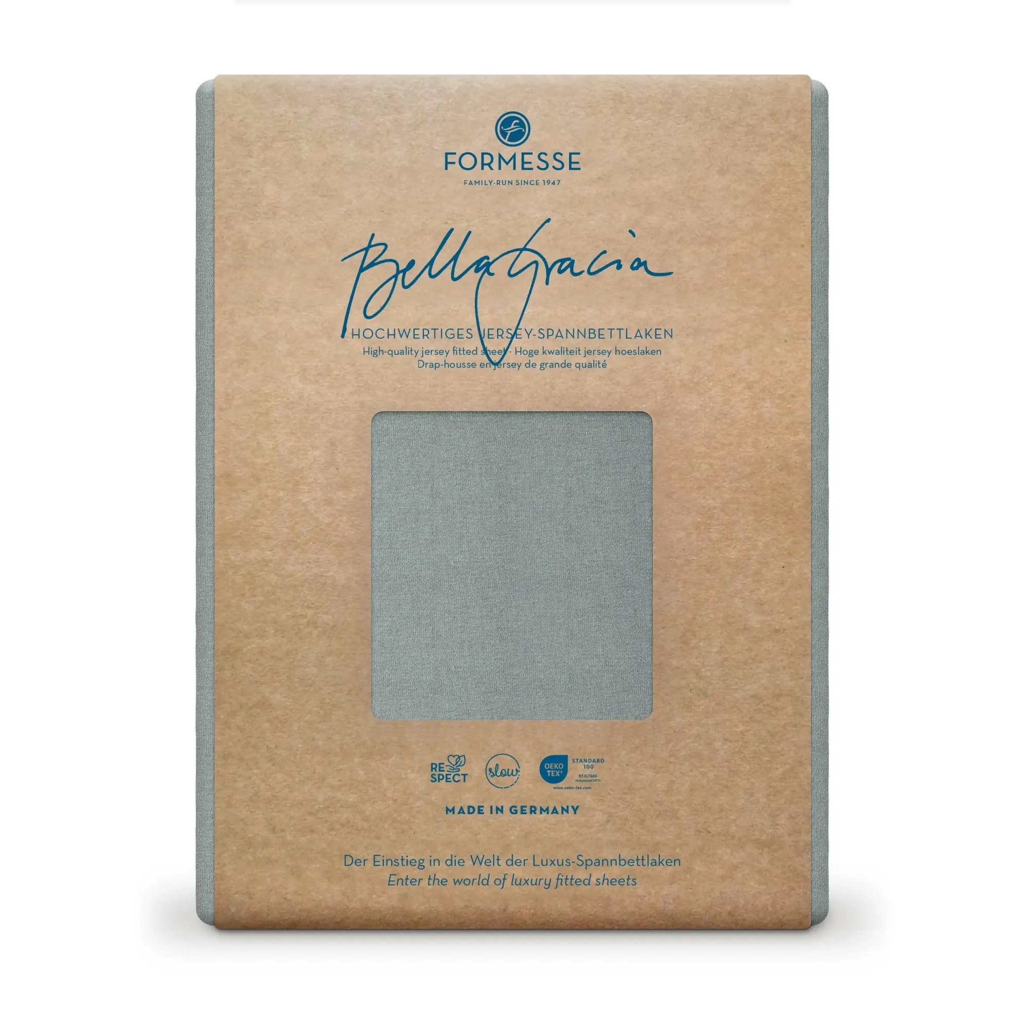 Formesse Spannbettlaken BELLA GRACIA Jersey Zement Produkt 2 Formesse Spannbettlaken BELLA GRACIA Jersey Zement 2