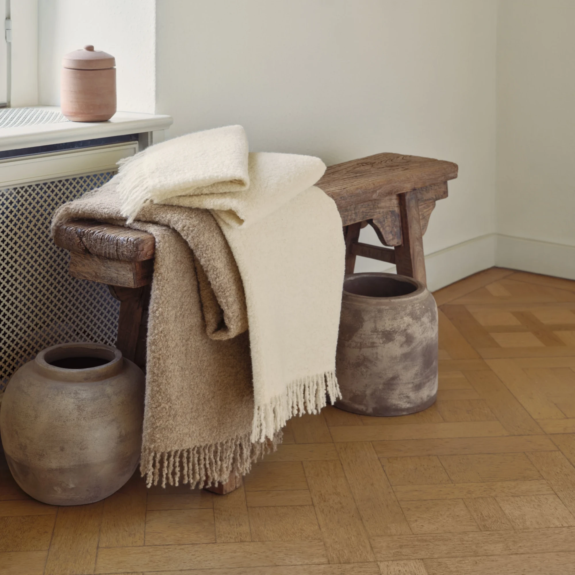 Schlossberg Plaid SORA Alpaka Beige 1