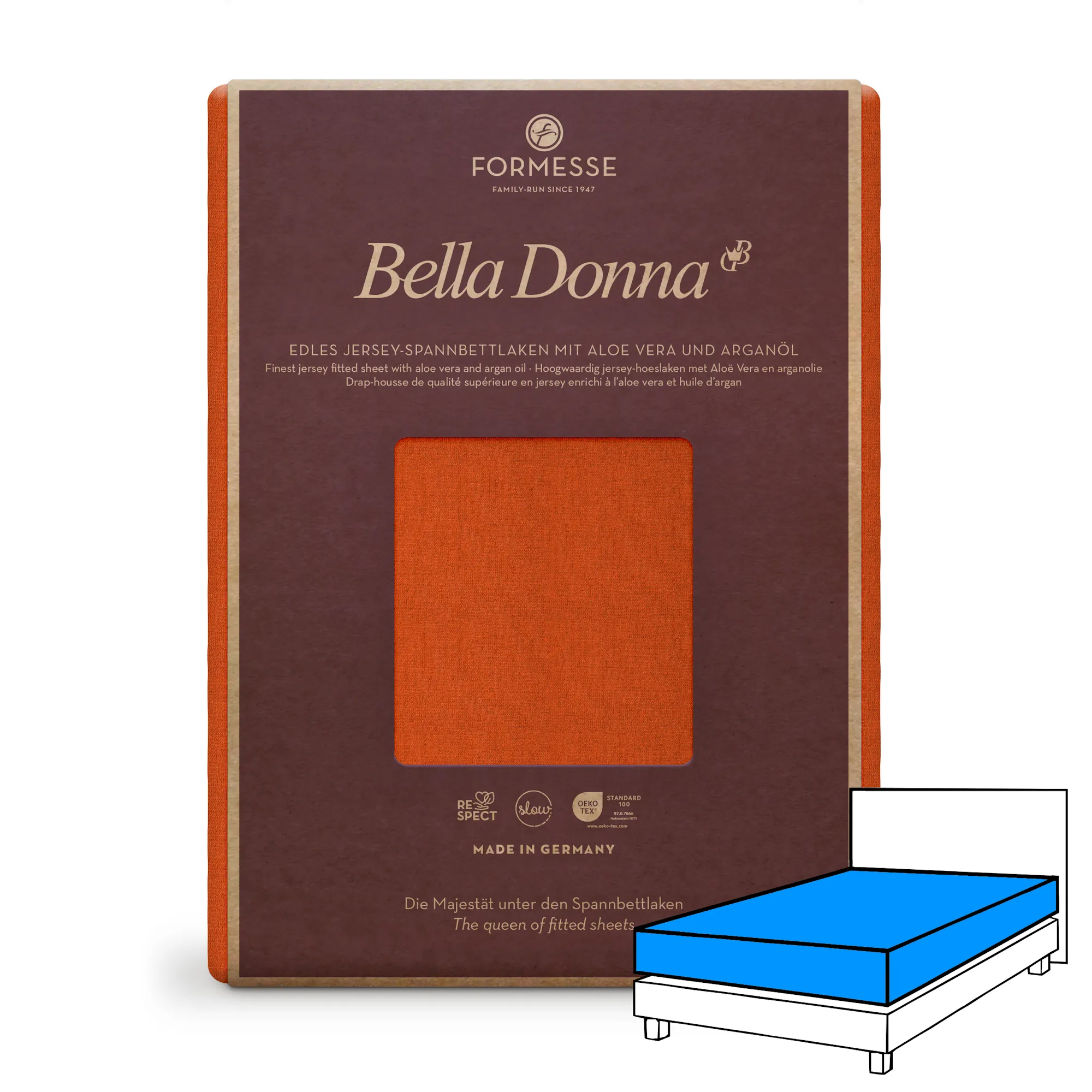 BELLA DONNA Spannbettlaken Jersey Cayenne 1