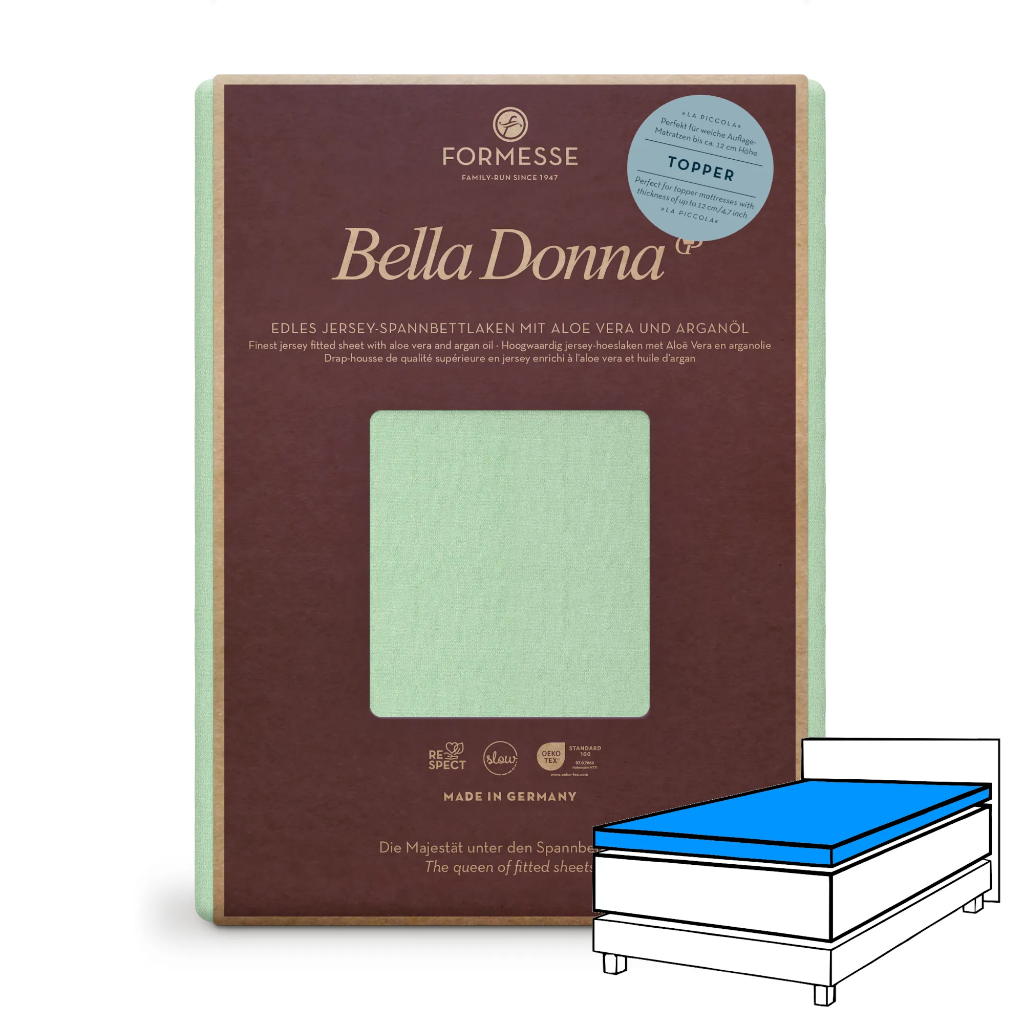 Bella Donna LA PICCOLA Topper Spannbettlaken Jersey Mint