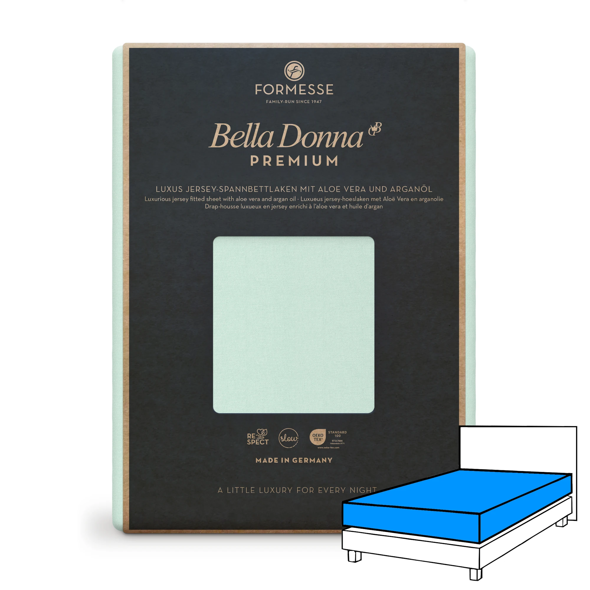 BELLA DONNA PREMIUM Spannbettlaken Jersey Pastellgrün 1