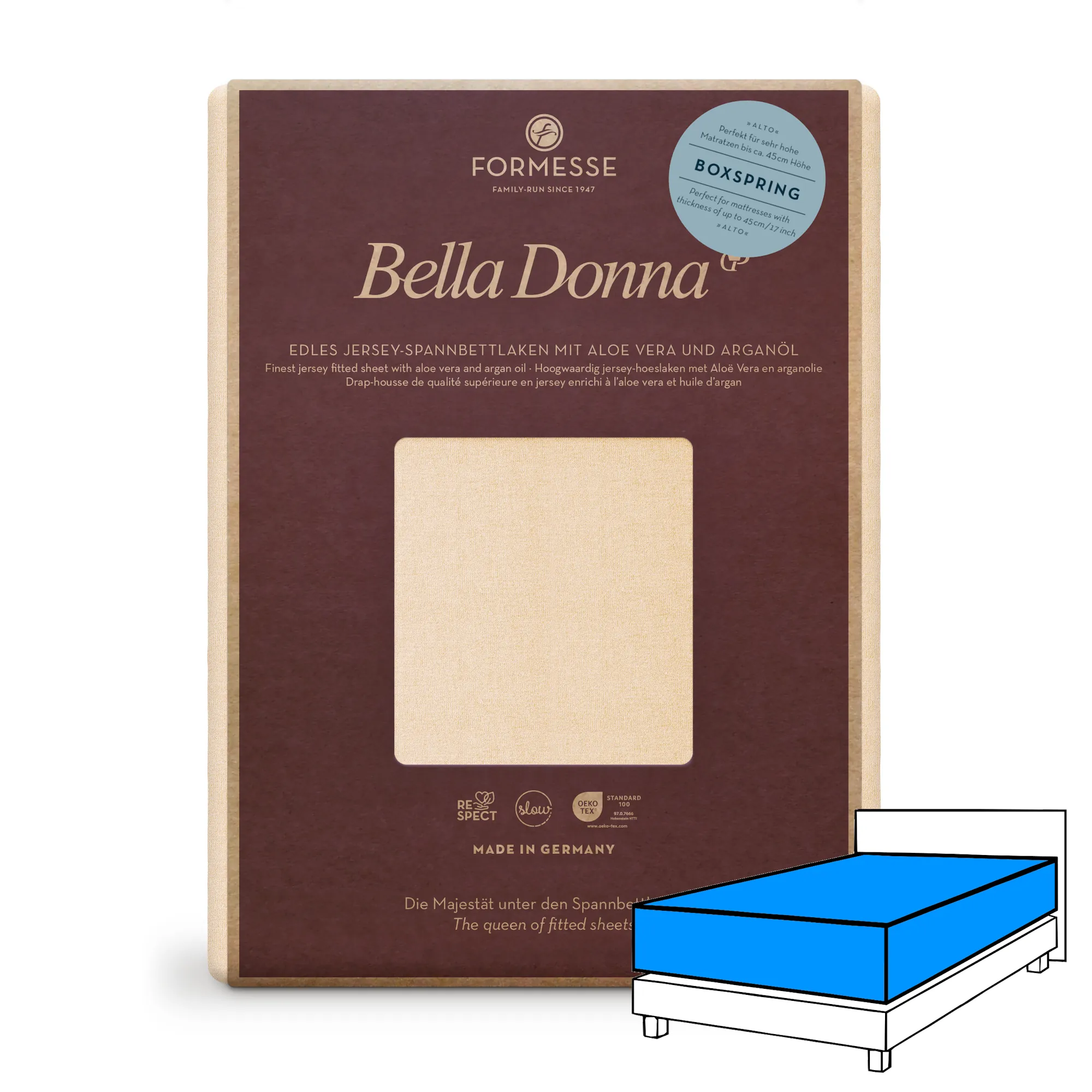 Bella Donna ALTO Boxspringbett Spannbettlaken Jersey Puder