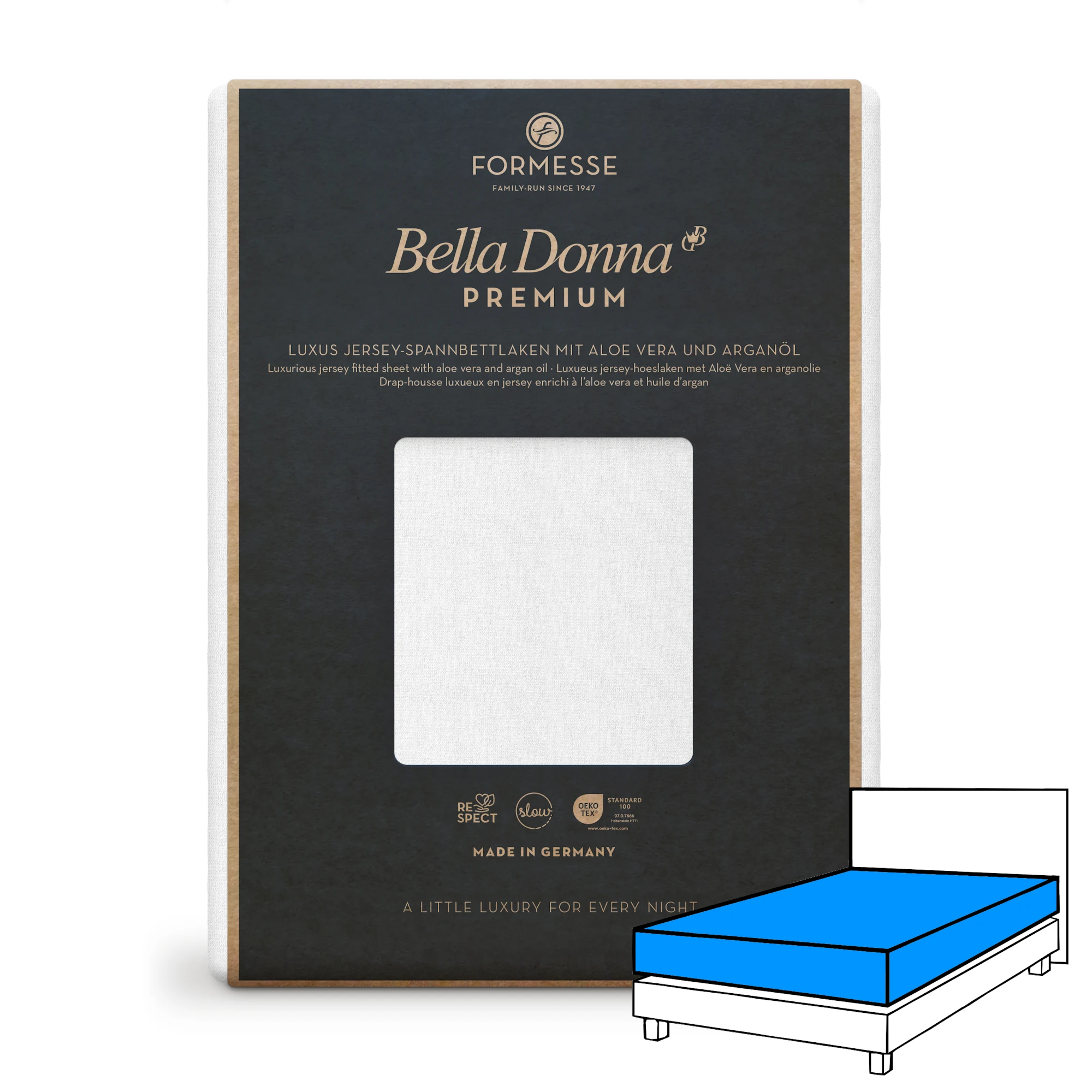 BELLA DONNA PREMIUM Spannbettlaken Jersey Weiß 1