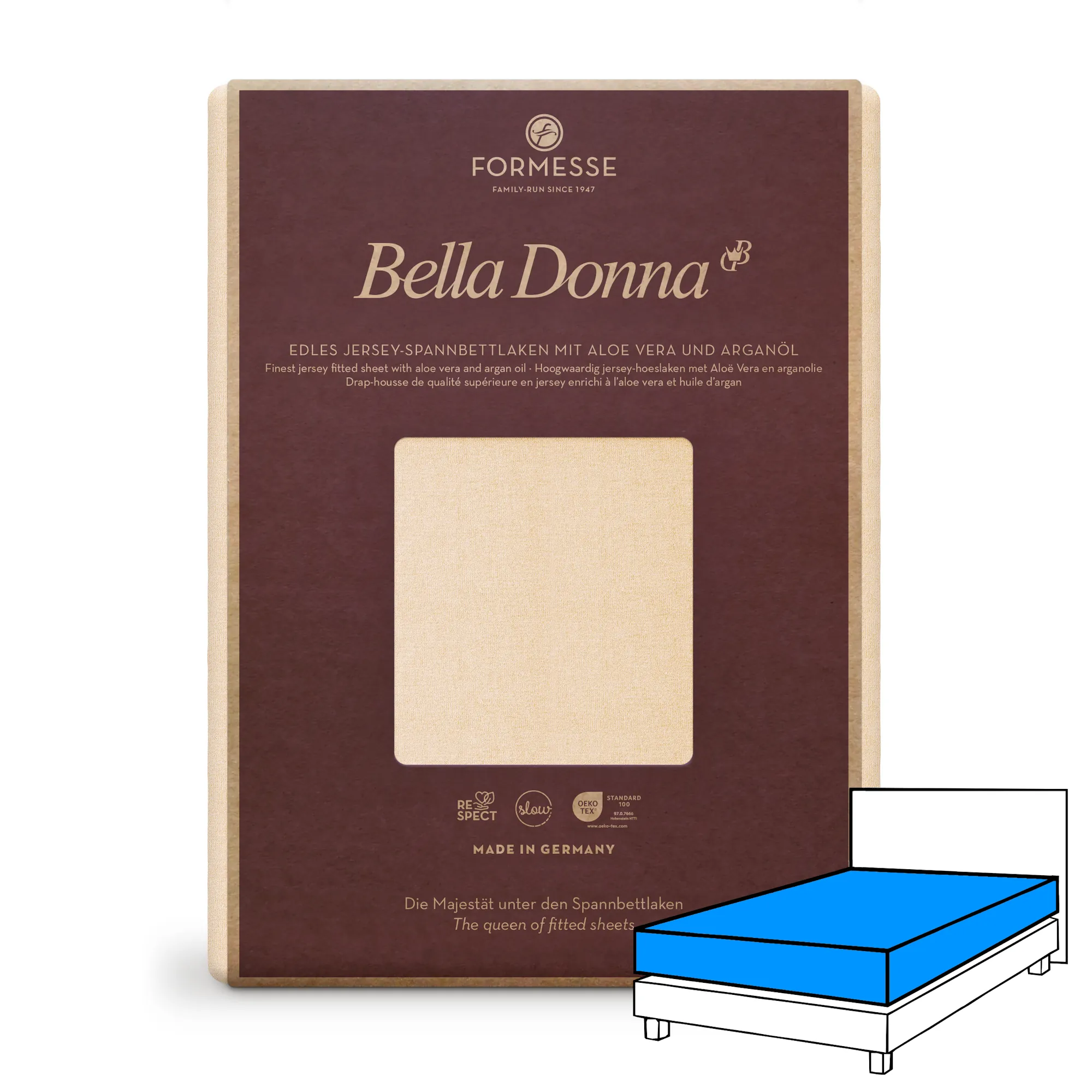 BELLA DONNA Spannbettlaken Jersey Puder 1