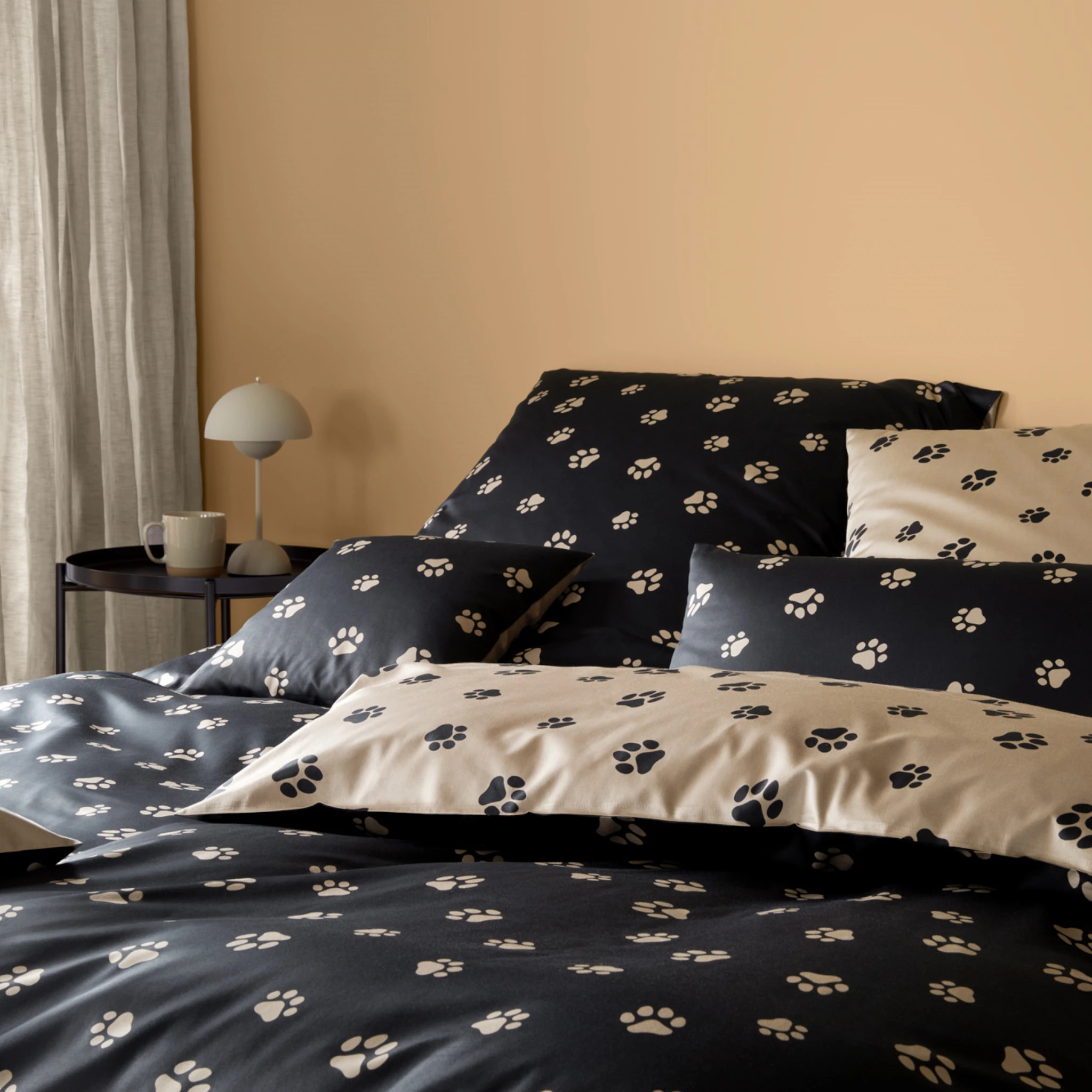 elegante Bed Linen PAWS Sateen Black 1