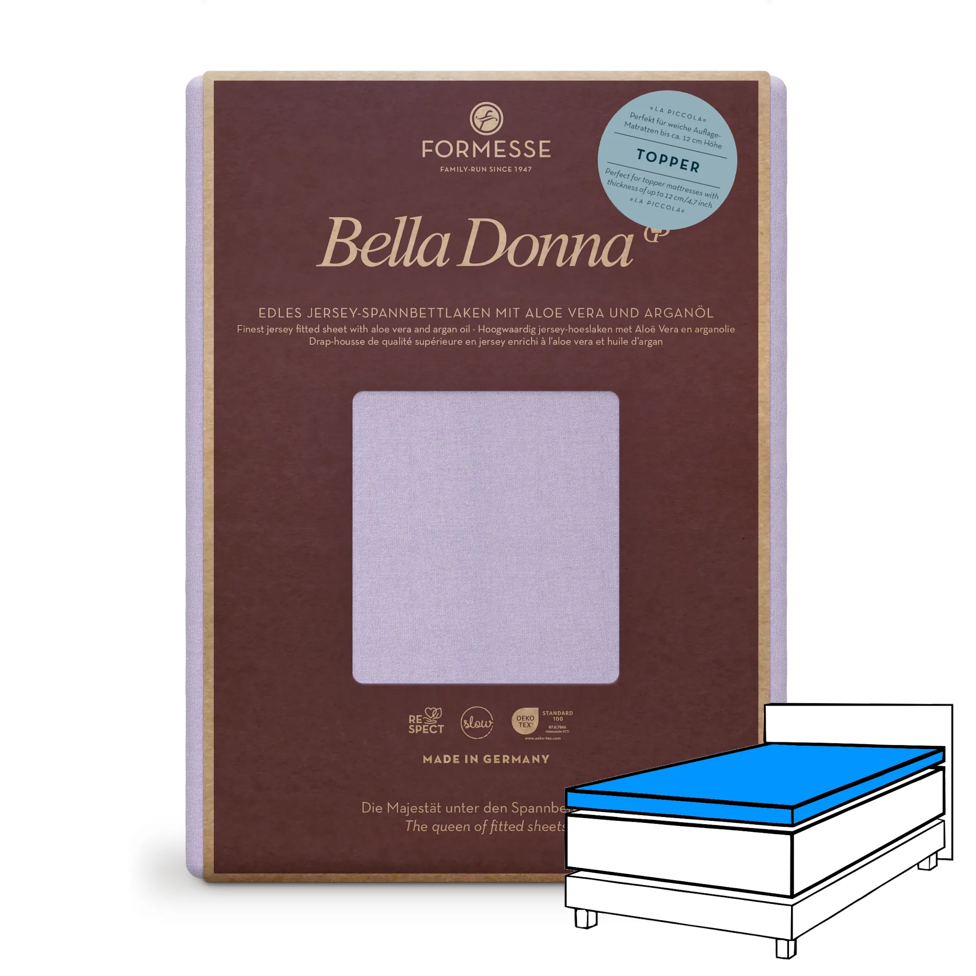 Bella Donna LA PICCOLA Topper Spannbettlaken Jersey Flieder