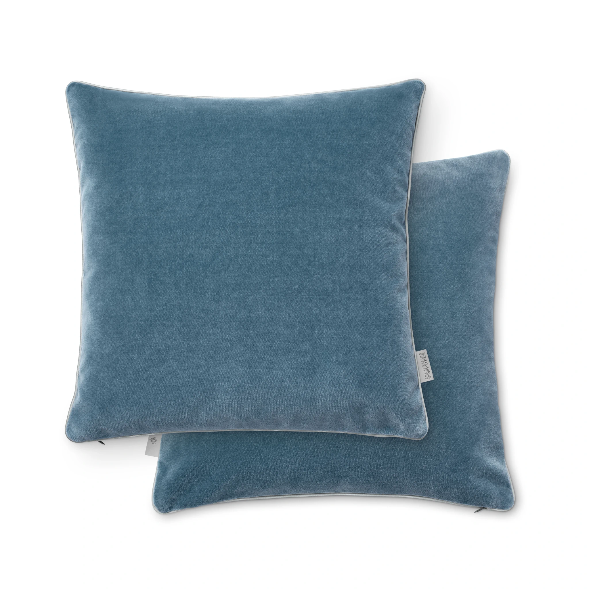 Schlossberg Zierkissenbezug ELODIE Samt Azur Produkt 1 Schlossberg Zierkissenbezug ELODIE Samt Azur 1