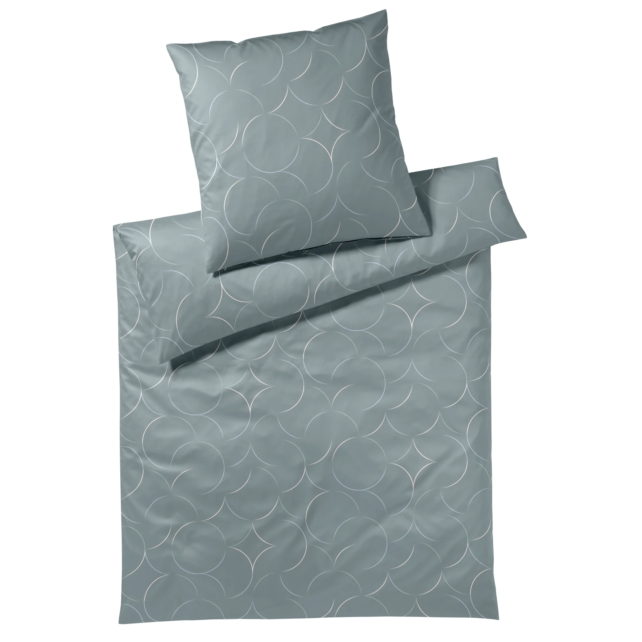 elegante Bettwäsche CIRCUS Satin Salbei Produktbild elegante Bettwäsche CIRCUS Satin Salbei