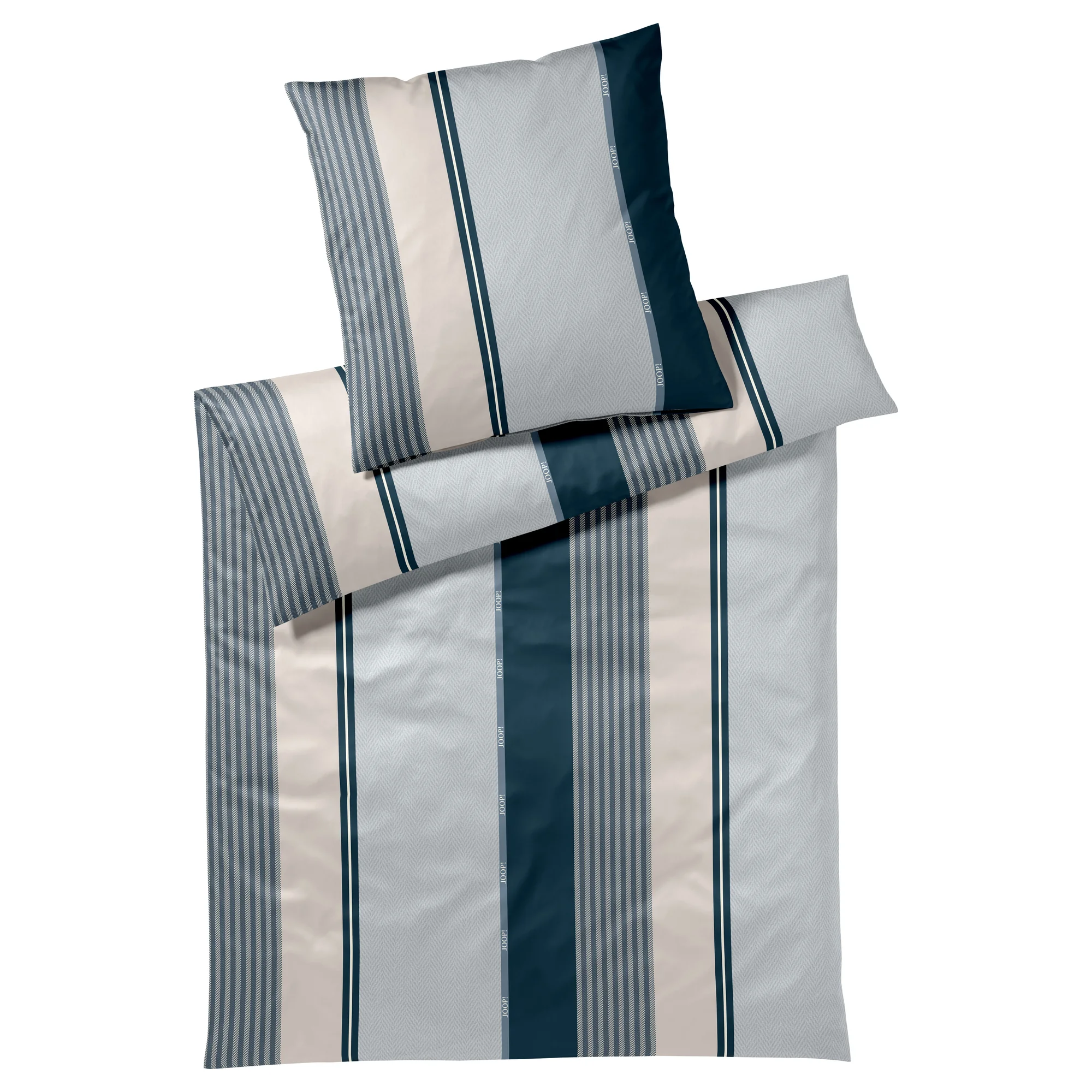 JOOP! Bettwäsche HERRINGBONE STRIPES Satin Ocean