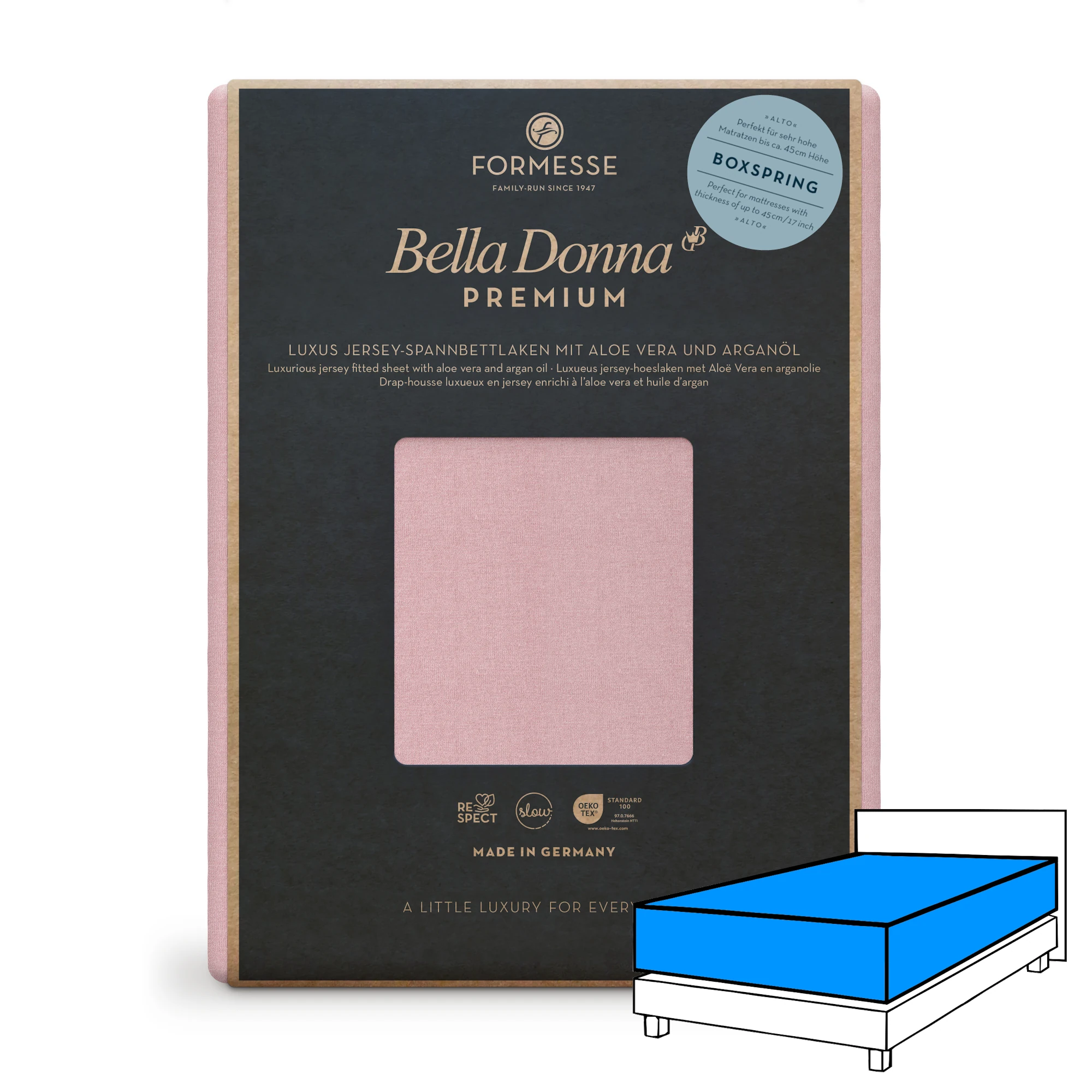 Bella Donna PREMIUM ALTO Spannbettlaken Jersey Altrosé