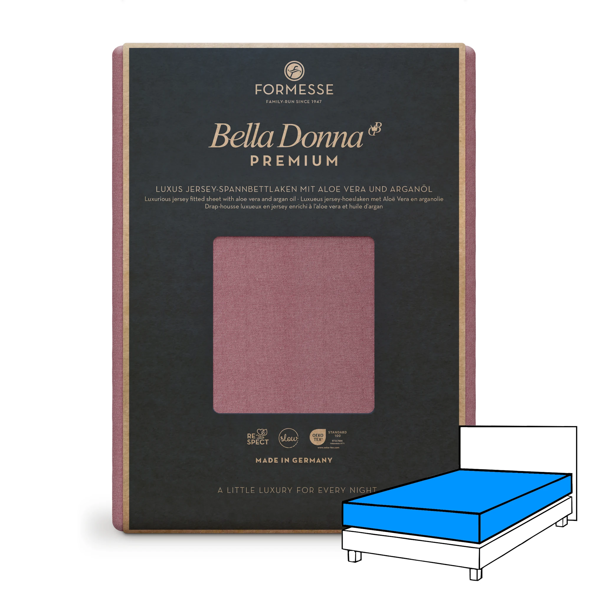 BELLA DONNA PREMIUM Spannbettlaken Jersey Vintage Rose 1