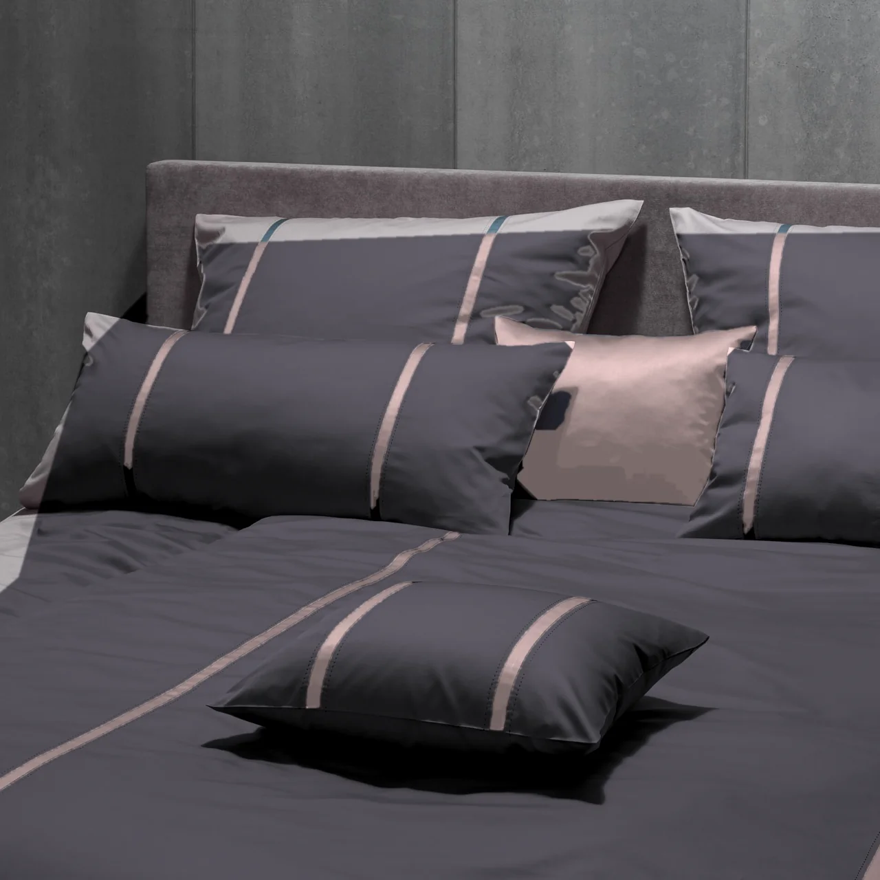 Graser Bettwäsche ENNA Feinsatin Ebenholz-Rose