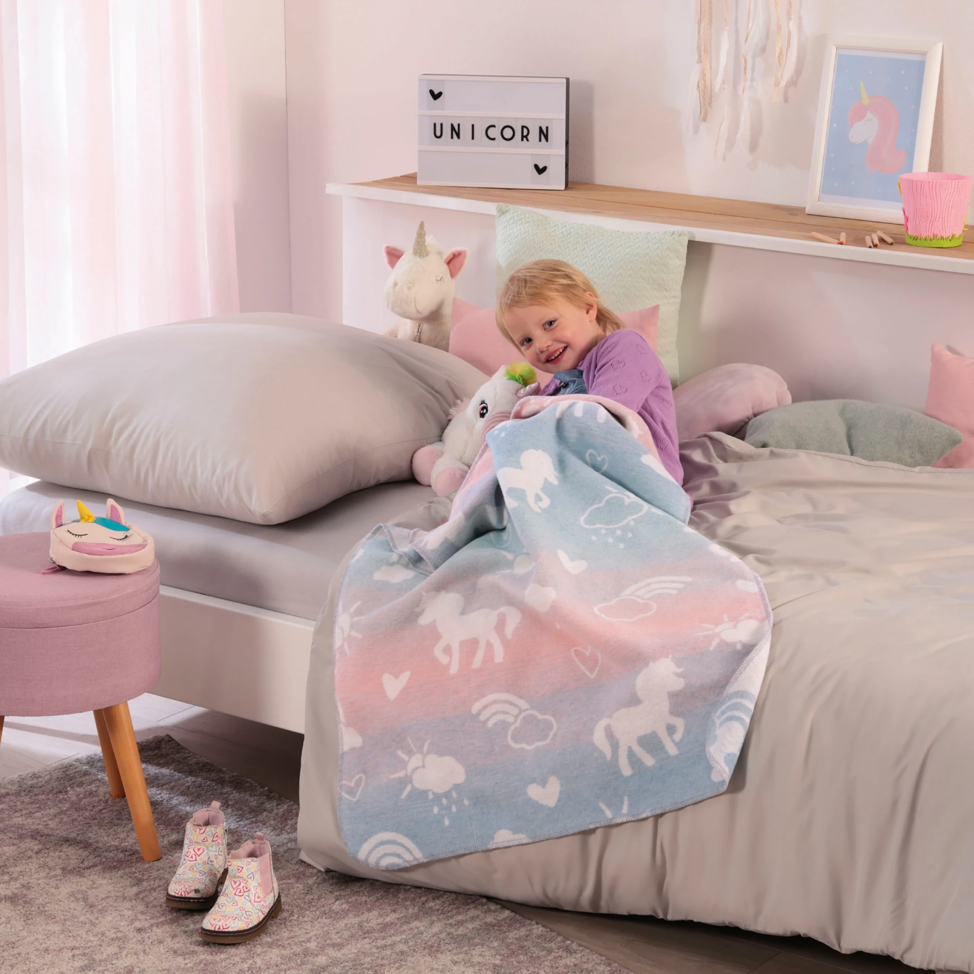 biederlack kinder kuscheldecke sweet unicorn ambiente