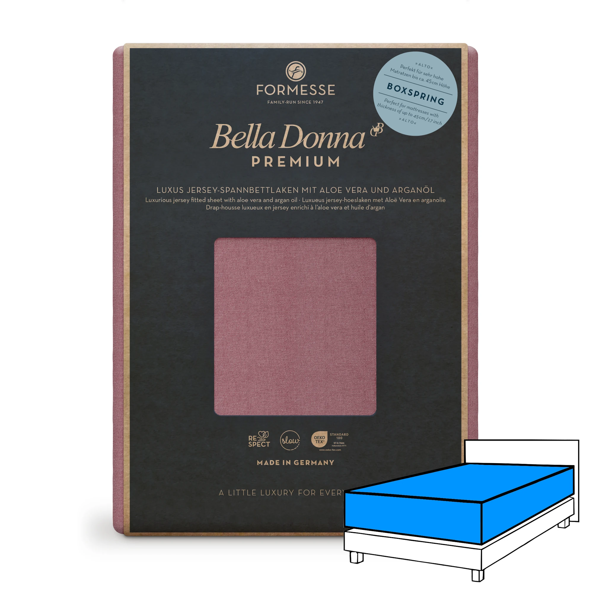 Bella Donna PREMIUM ALTO Spannbettlaken Jersey Vintage Rose