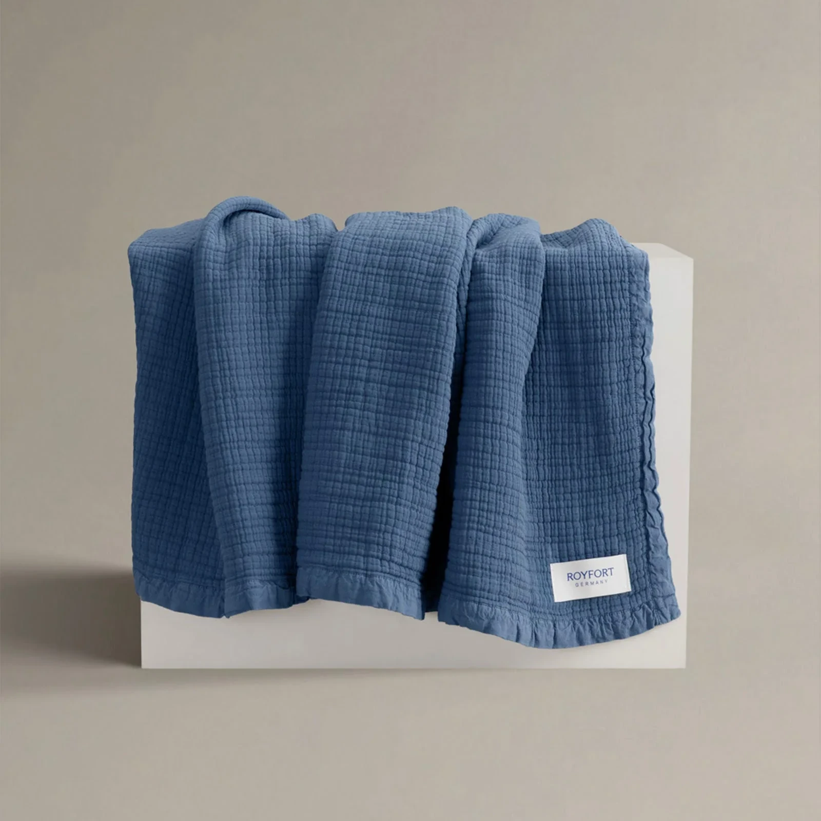 Royfort Throw MUSLIN Azure Blue product picture Royfort Throw MUSLIN Azure Blue