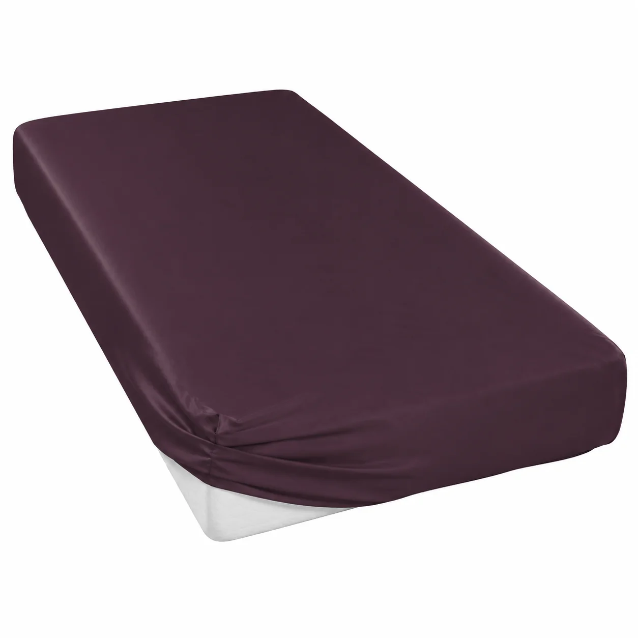 Curt Bauer Fitted Sheet SELECT UNI Sateen Plum product picture Curt Bauer Fitted Sheet SELECT UNI Sateen Plum