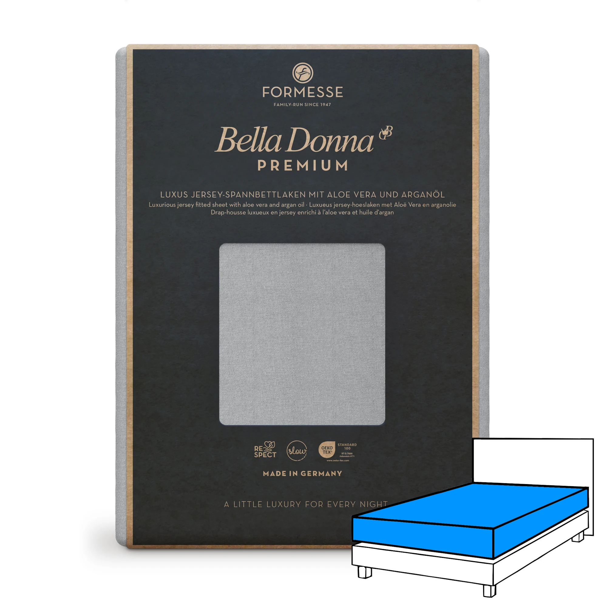 BELLA DONNA PREMIUM Spannbettlaken Jersey Grau 1