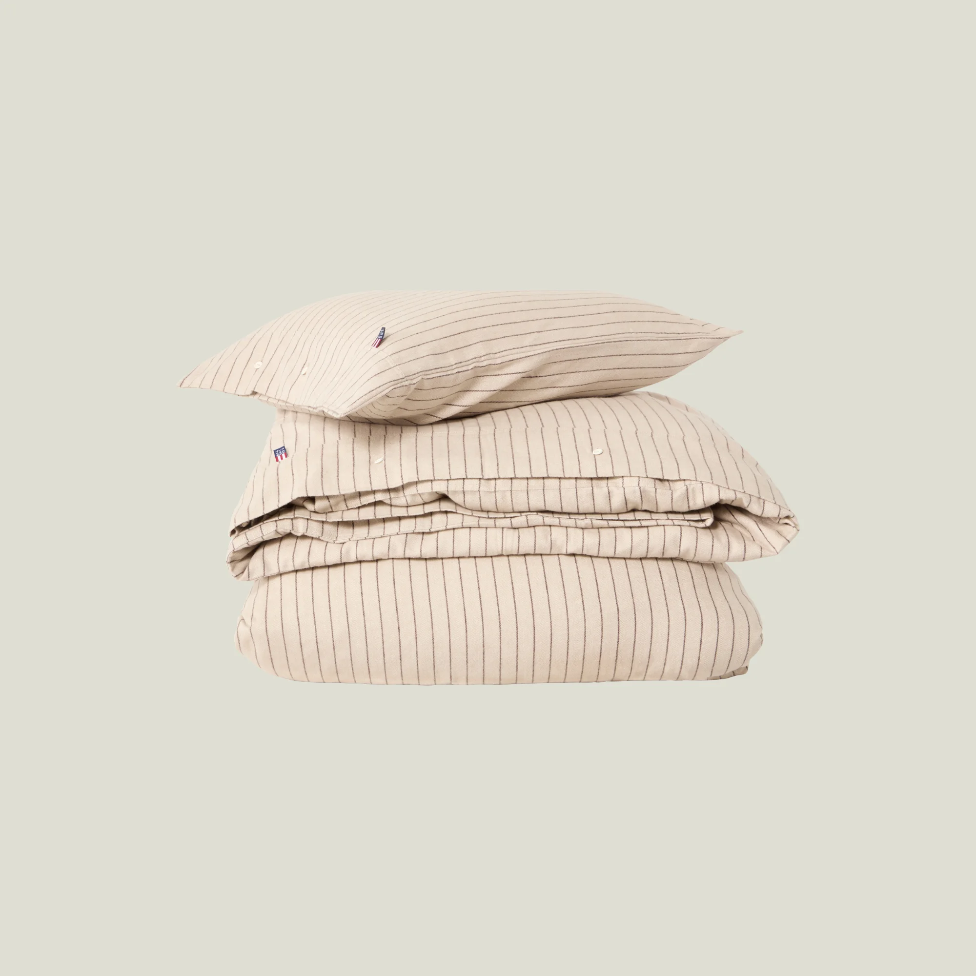 Lexington Bettwäsche PINSTRIPE Flanell Beige-Braun Produkt Lexington Bettwäsche PINSTRIPE Flanell Beige-Braun