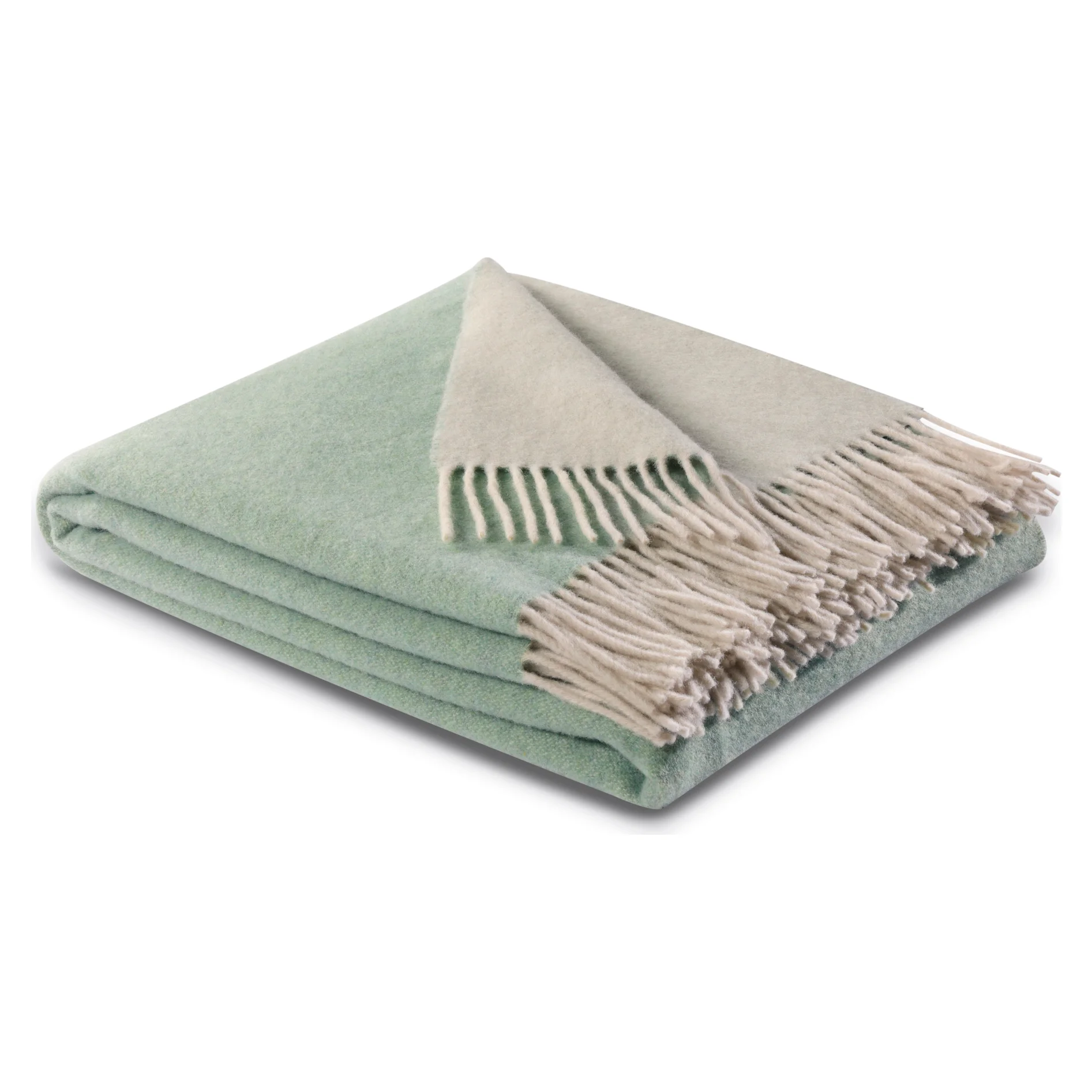 Biederlack Plaid KASCHMIR Salvia-Creme