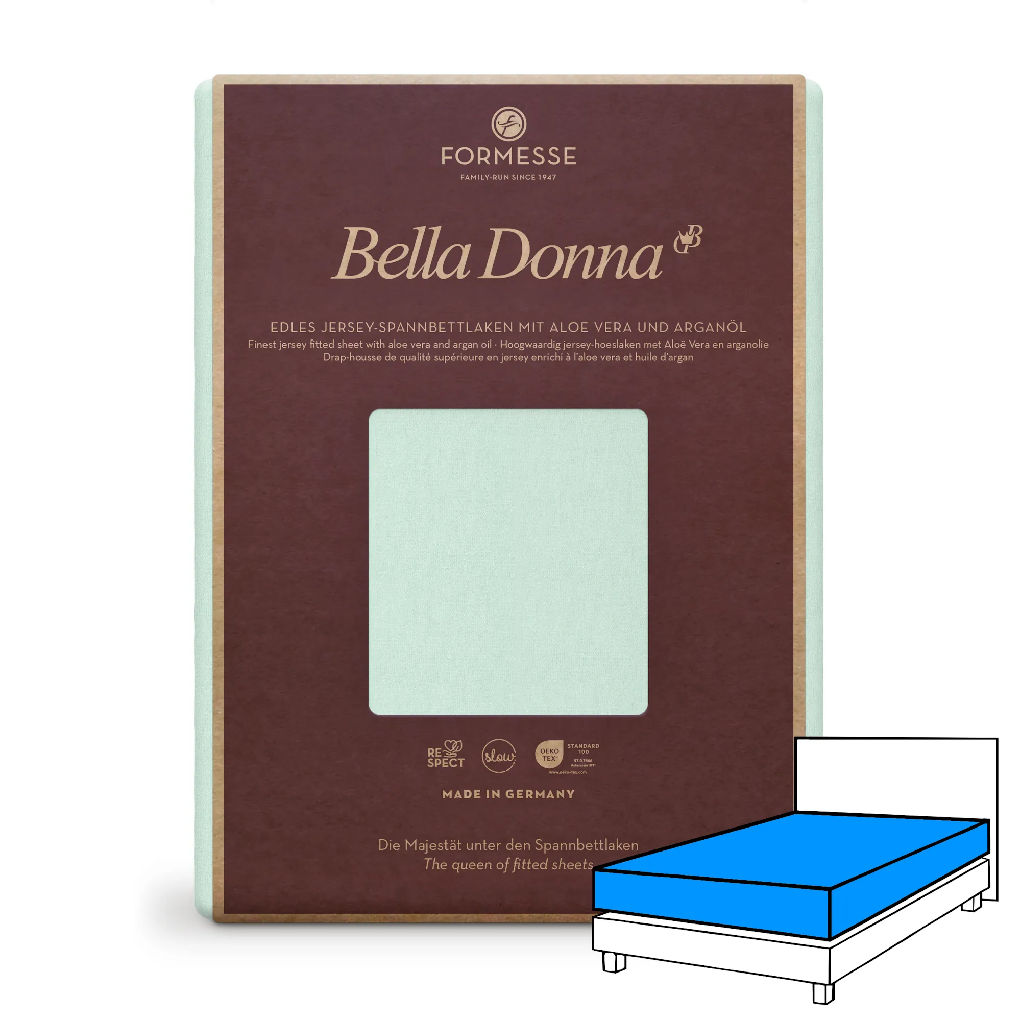 BELLA DONNA Spannbettlaken Jersey Pastellgrün 1