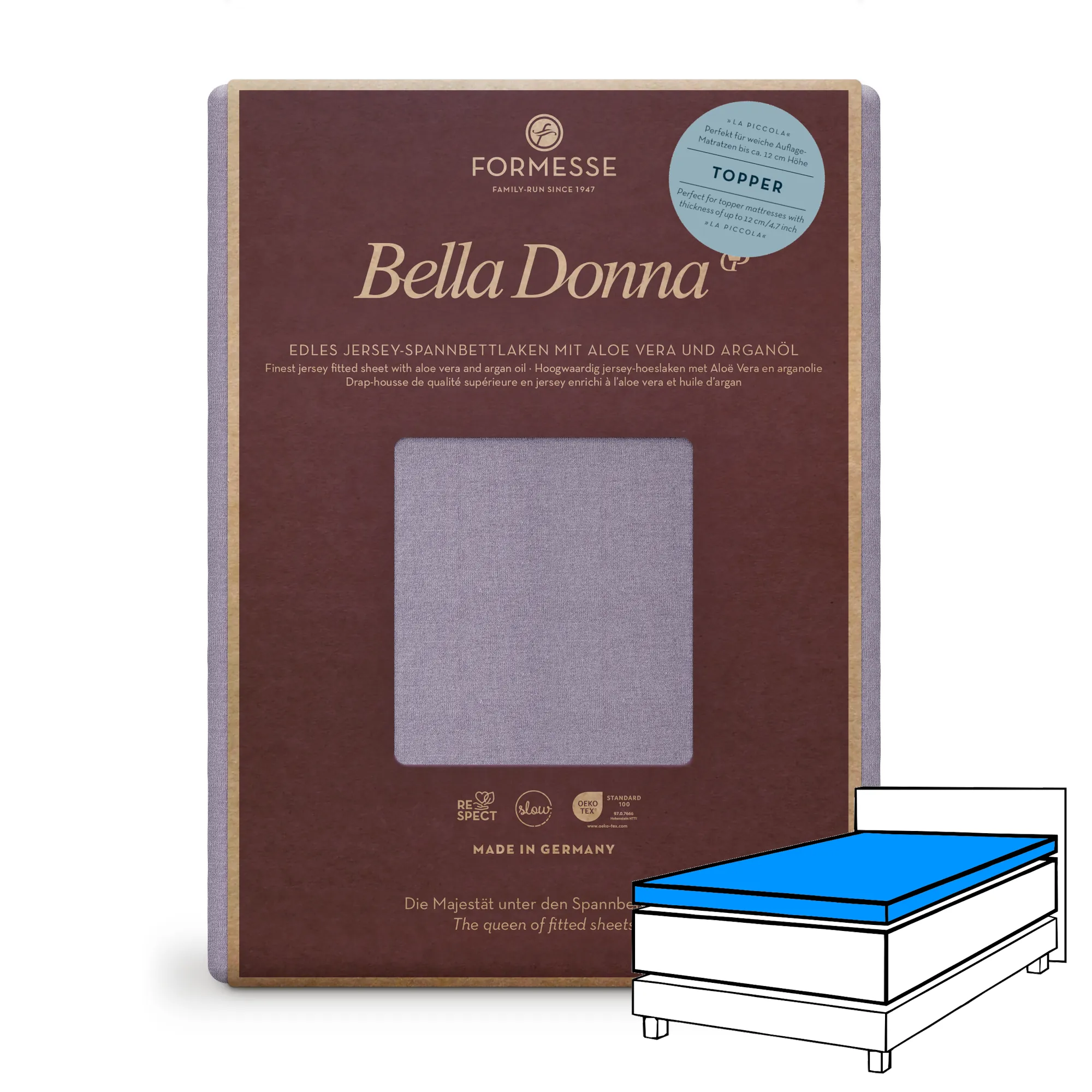 Bella Donna LA PICCOLA Topper Spannbettlaken Jersey Amethyst