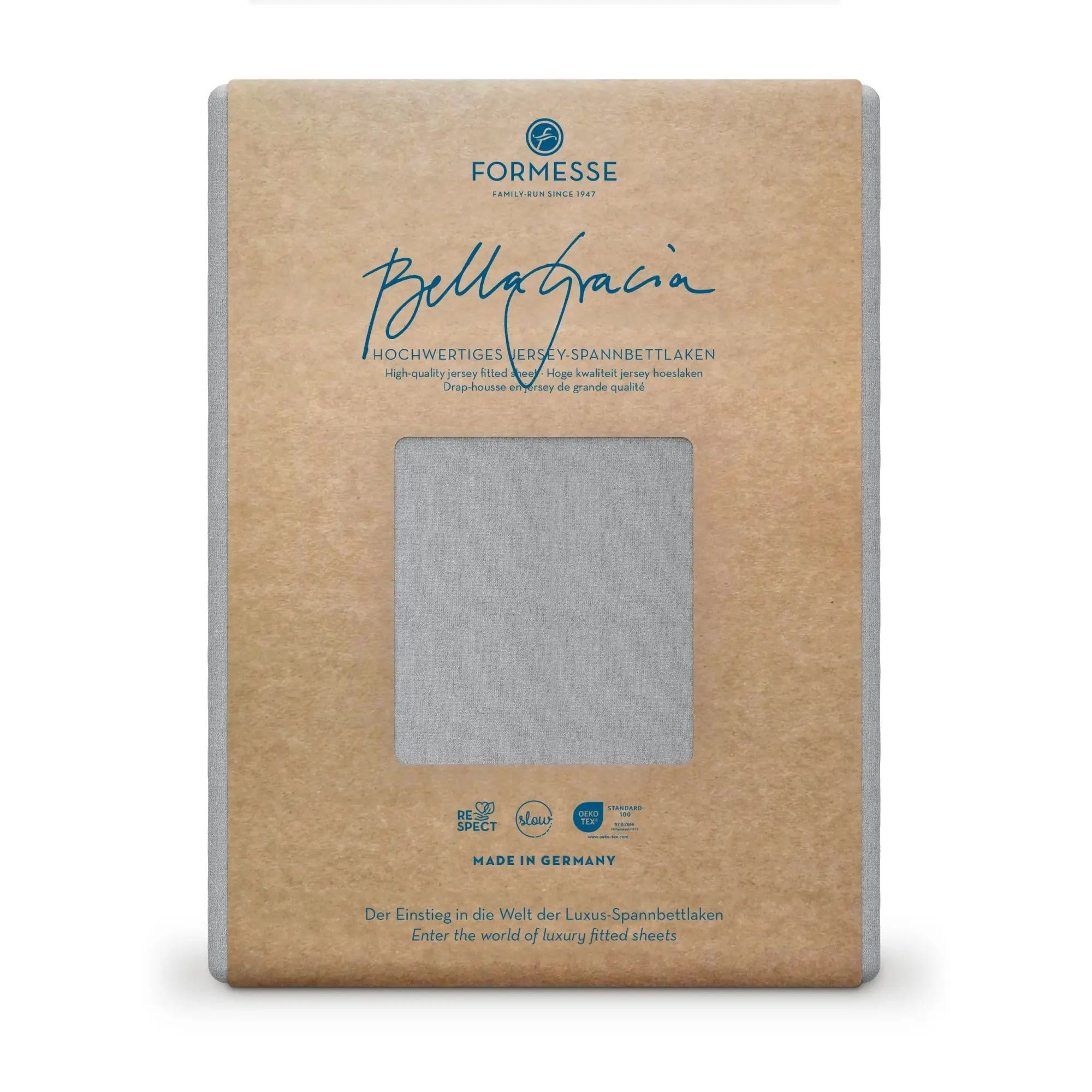 Formesse Spannbettlaken BELLA GRACIA Jersey Grau Produkt 2 Formesse Spannbettlaken BELLA GRACIA Jersey Grau 2