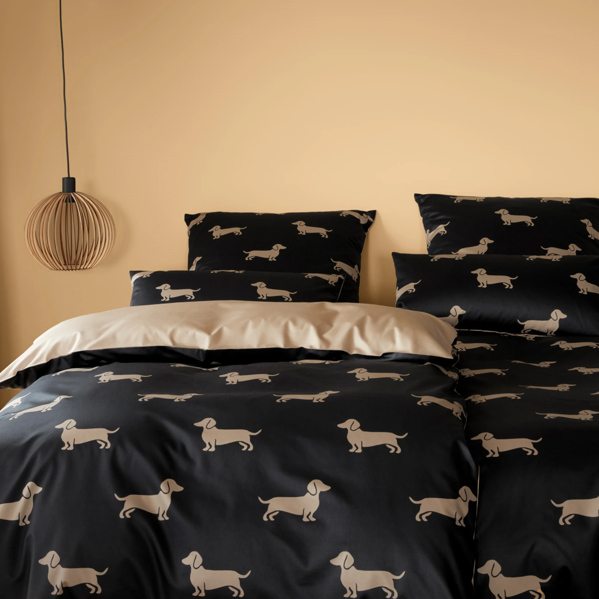 elegante Bettwäsche DOGS Satin Schwarz Produktbild 1 elegante Bettwäsche DOGS Satin Schwarz 1
