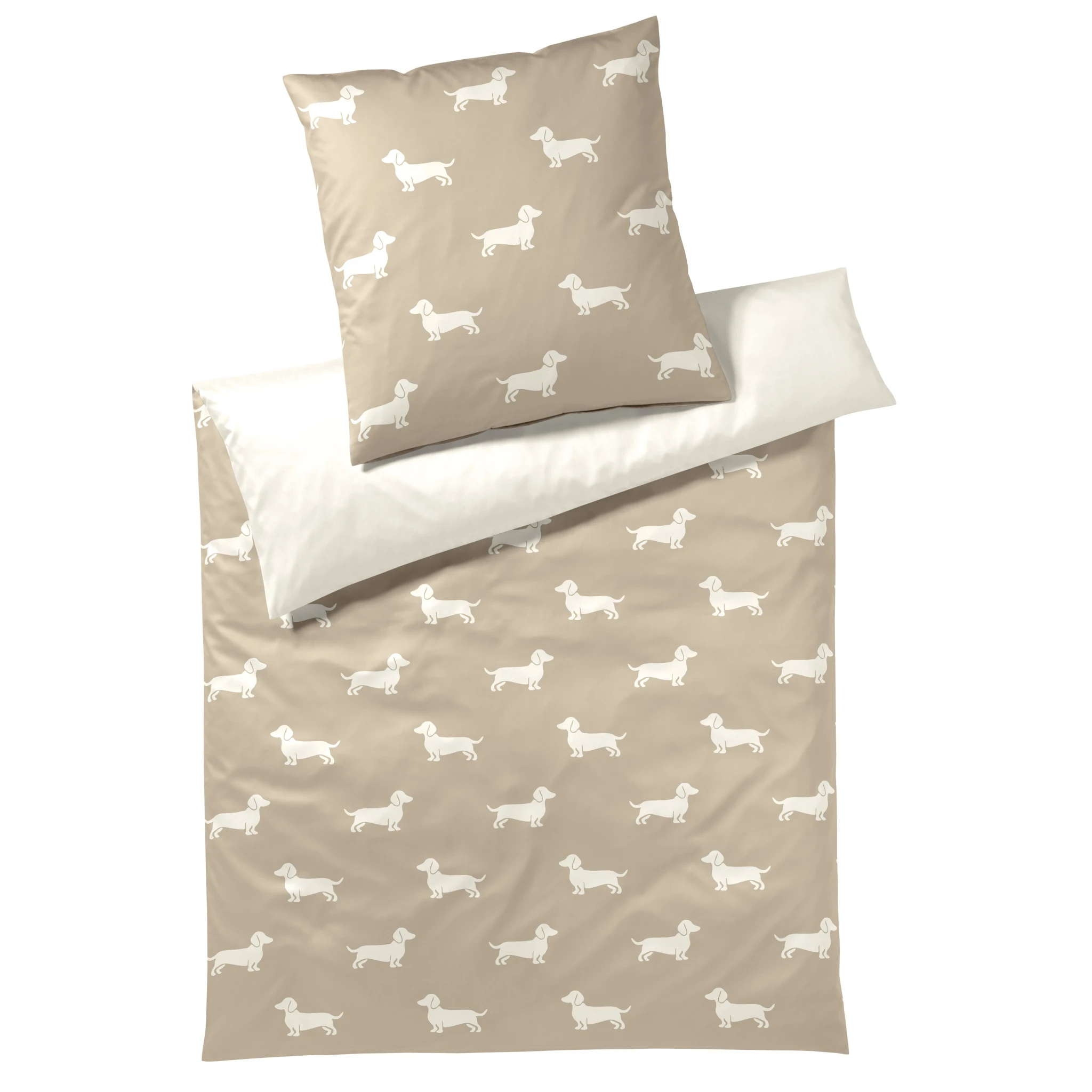 elegante Bettwäsche DOGS Satin Beige