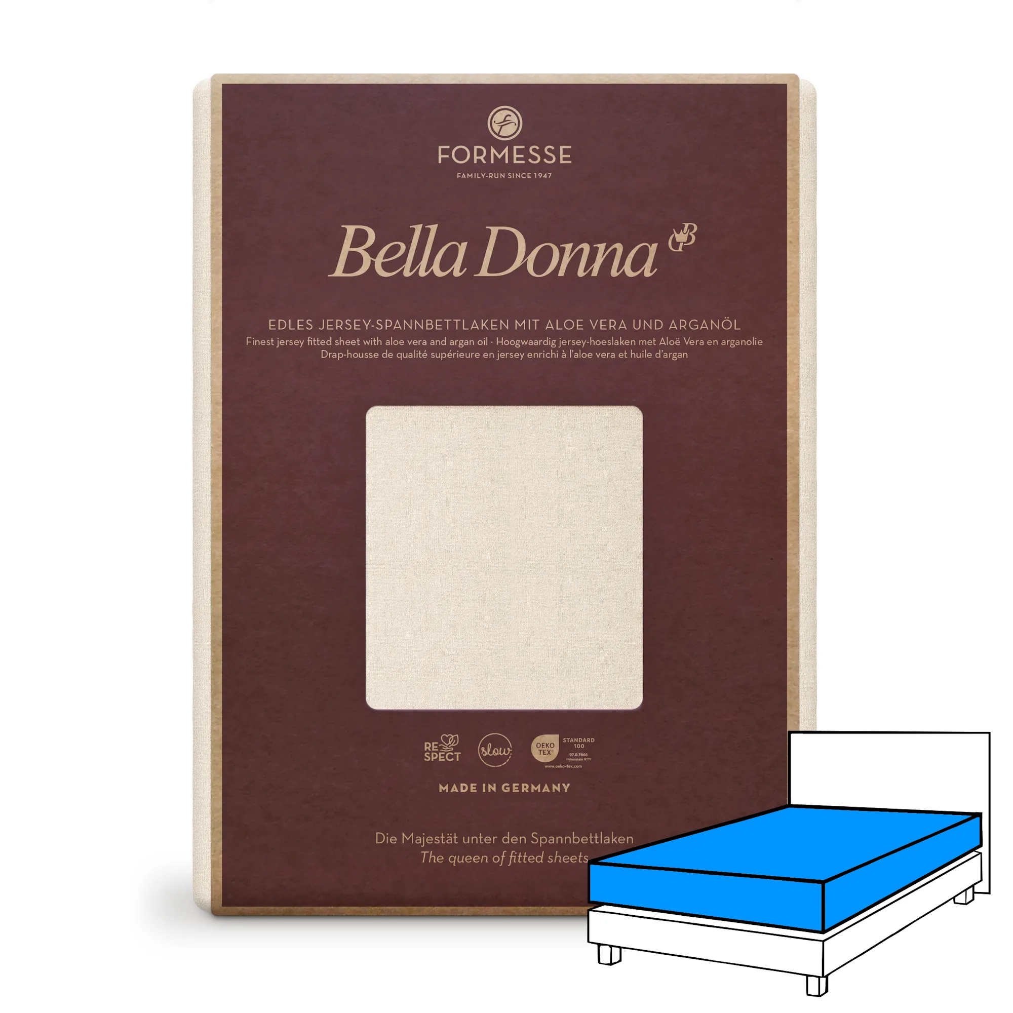 BELLA DONNA Spannbettlaken Jersey Leinen 1