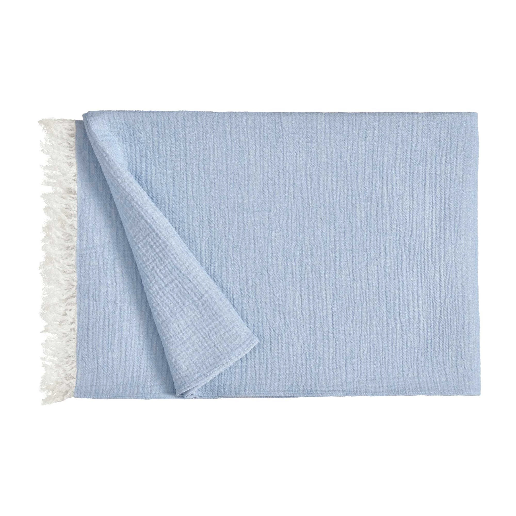 Fischbacher 1819 Plaid LAGO Baumwolle Hellblau Produktbild Fischbacher 1819 Plaid LAGO Baumwolle Hellblau