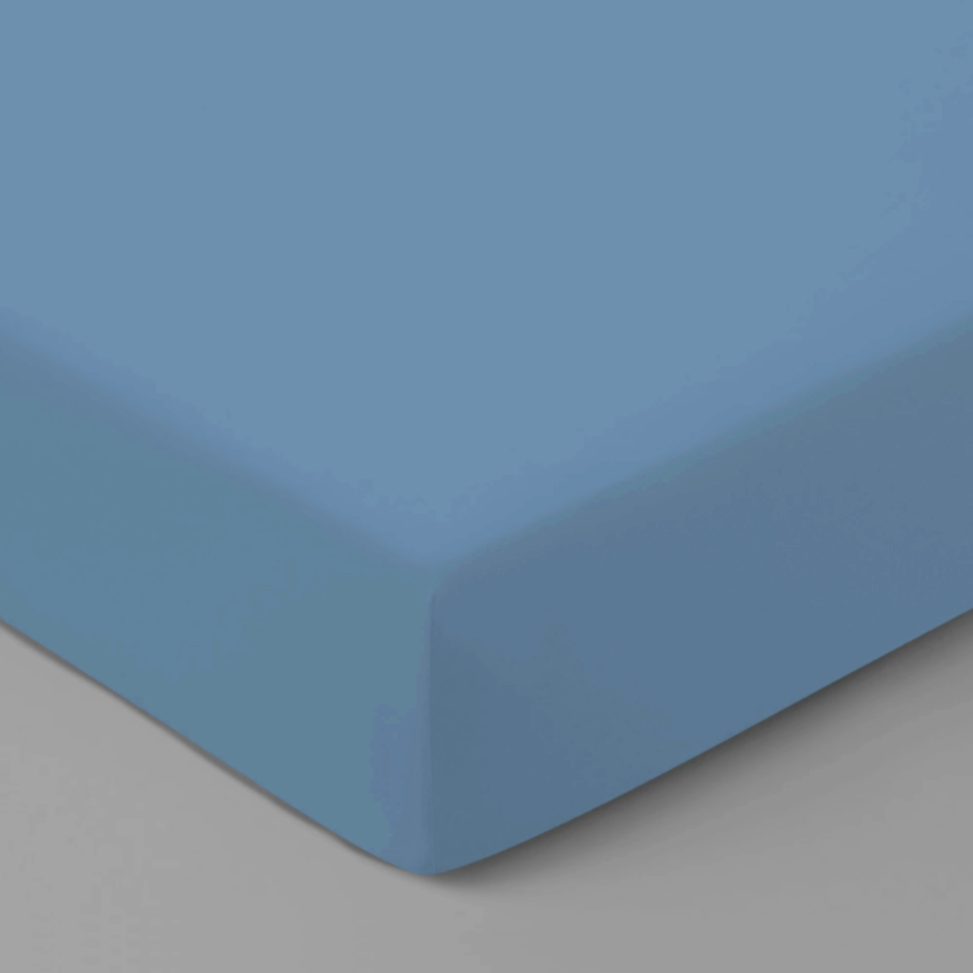 Graser Spannbettlaken SATIN UNI Rauchblau Produktbild Graser Spannbettlaken SATIN UNI Rauchblau