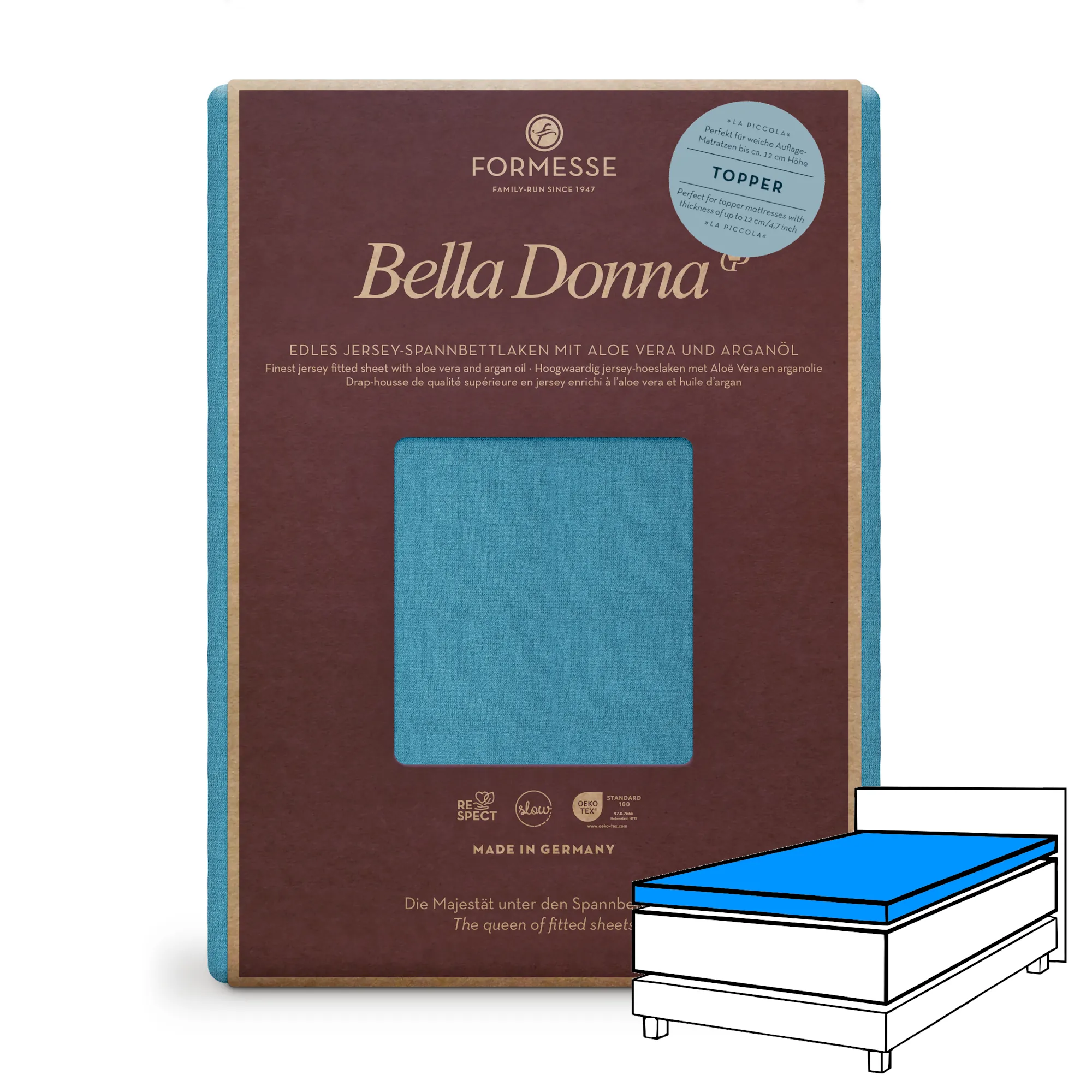 Bella Donna LA PICCOLA Topper Spannbettlaken Jersey Arktis