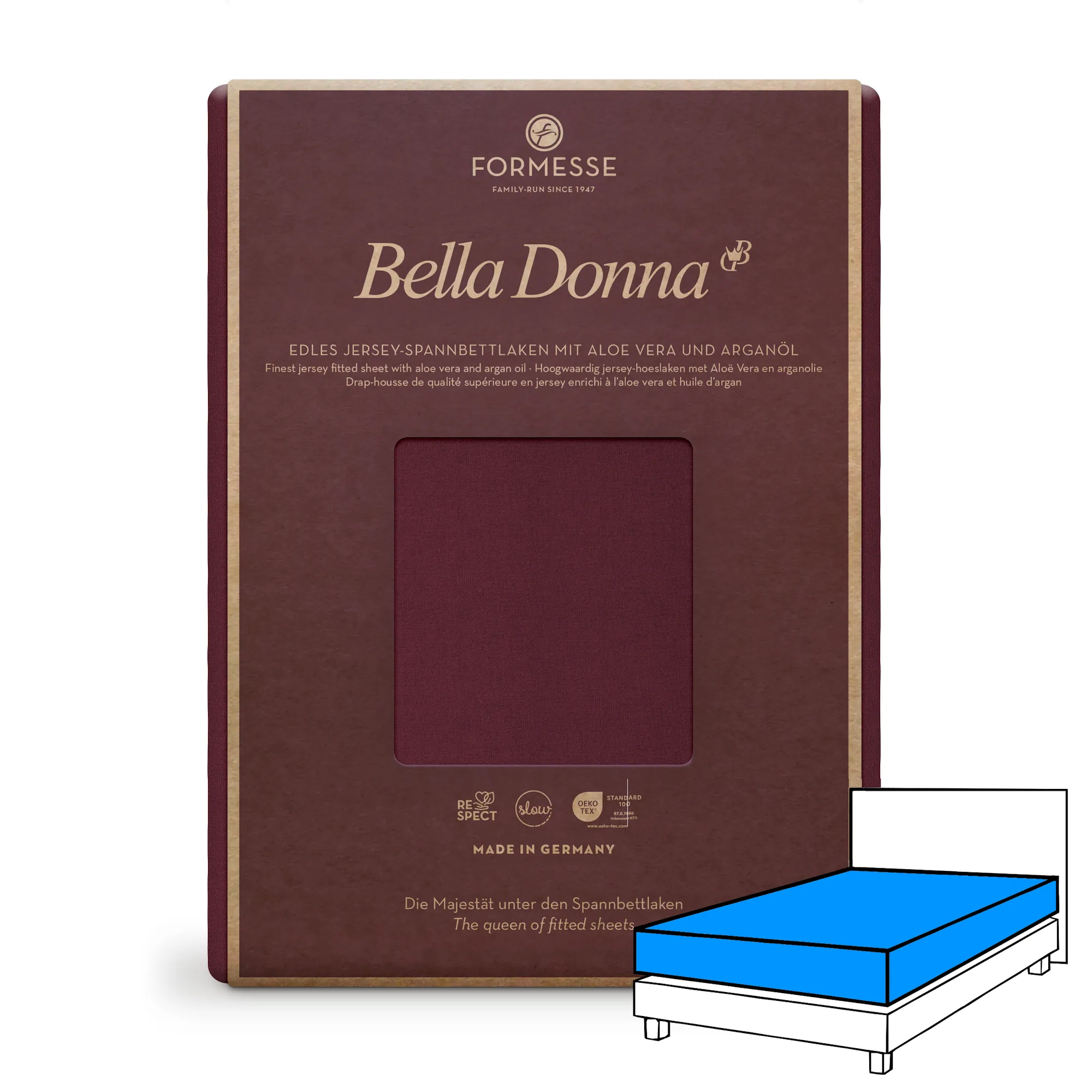 BELLA DONNA Spannbettlaken Jersey Cabernet 1