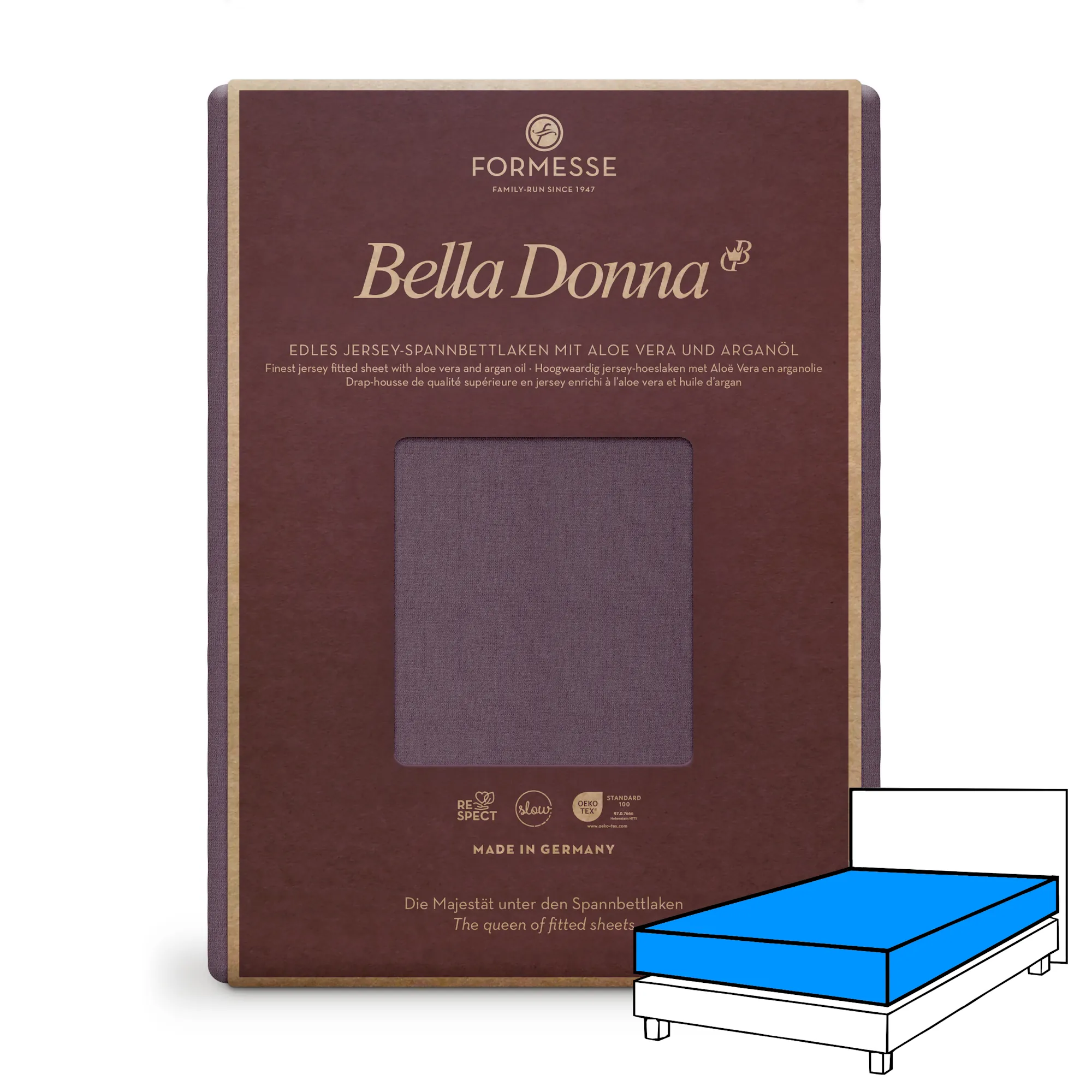 BELLA DONNA Spannbettlaken Jersey Violett Produktbild 1 BELLA DONNA Spannbettlaken Jersey Violett 1