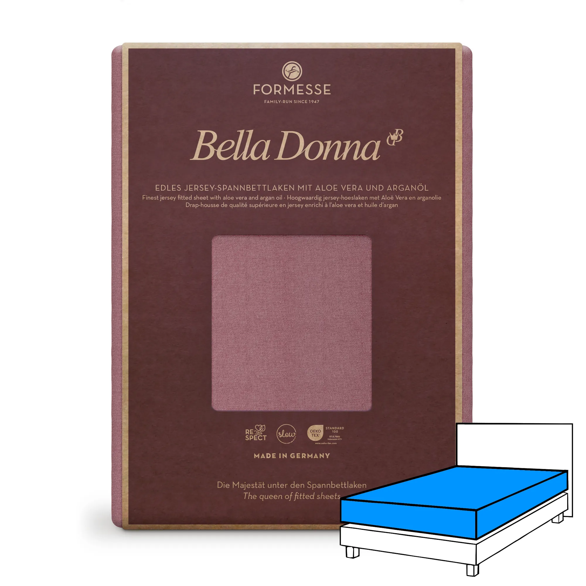 BELLA DONNA Spannbettlaken Jersey Vintage Rose 1