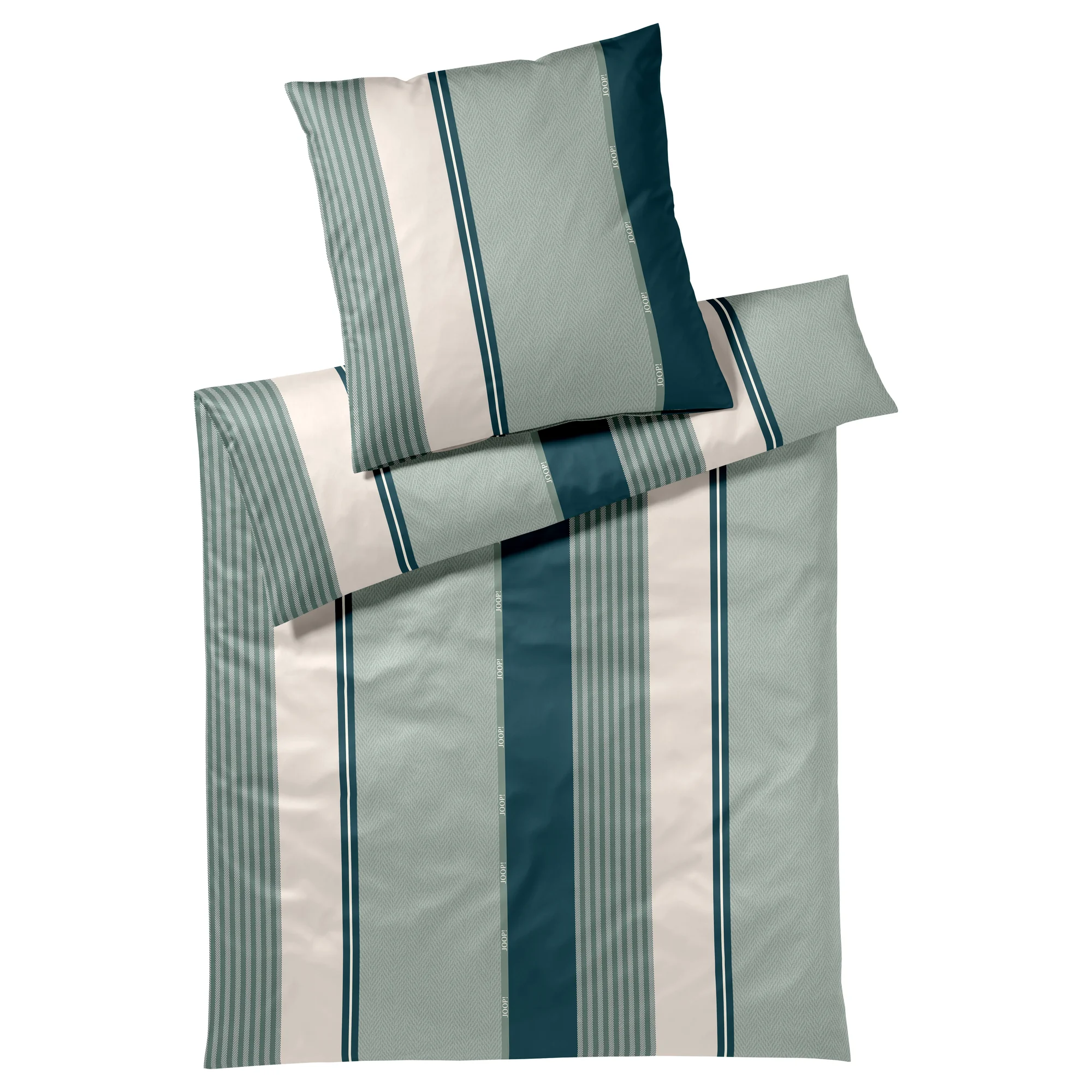 JOOP! Bettwäsche HERRINGBONE STRIPES Satin Emerald