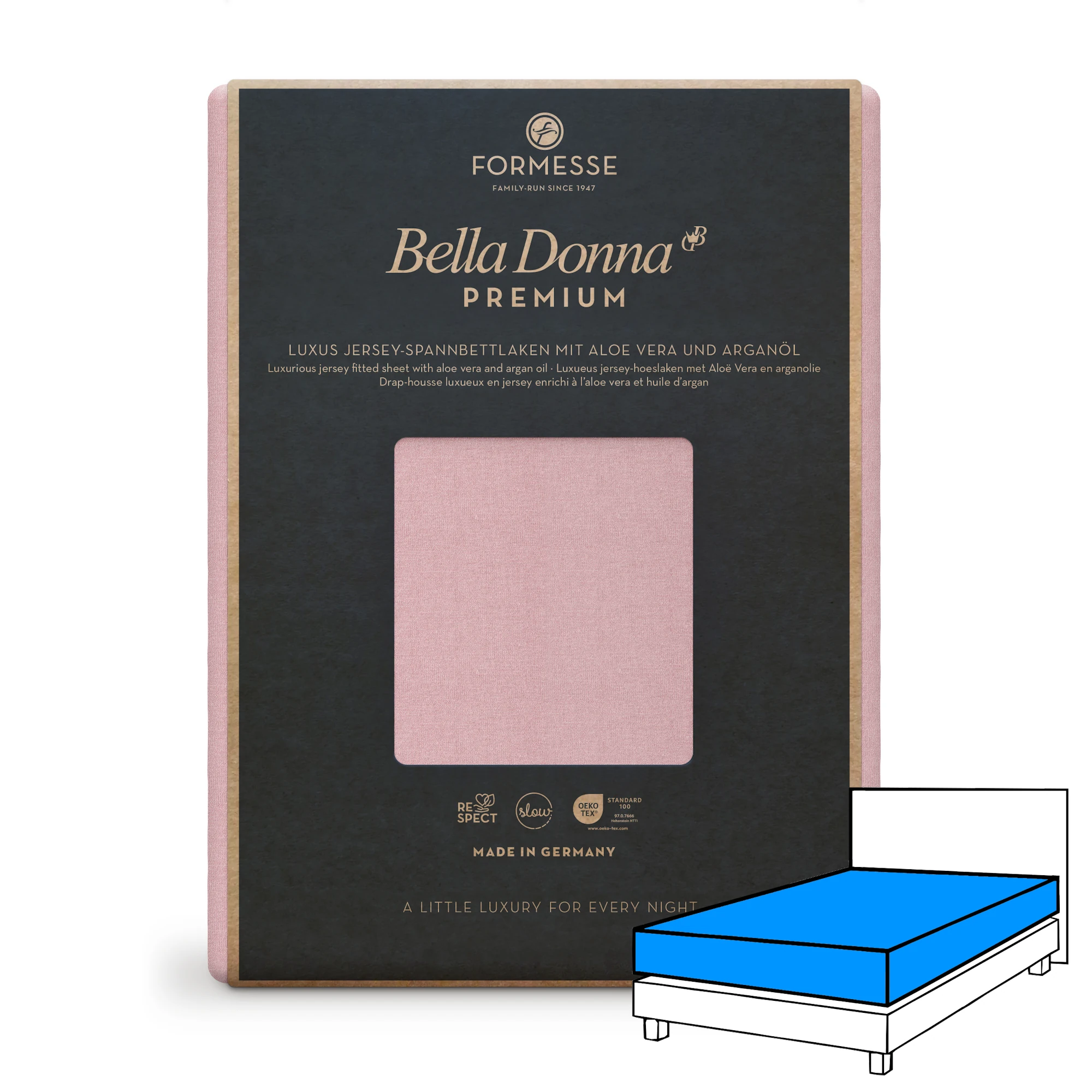 BELLA DONNA PREMIUM Spannbettlaken Jersey Altrosé 1