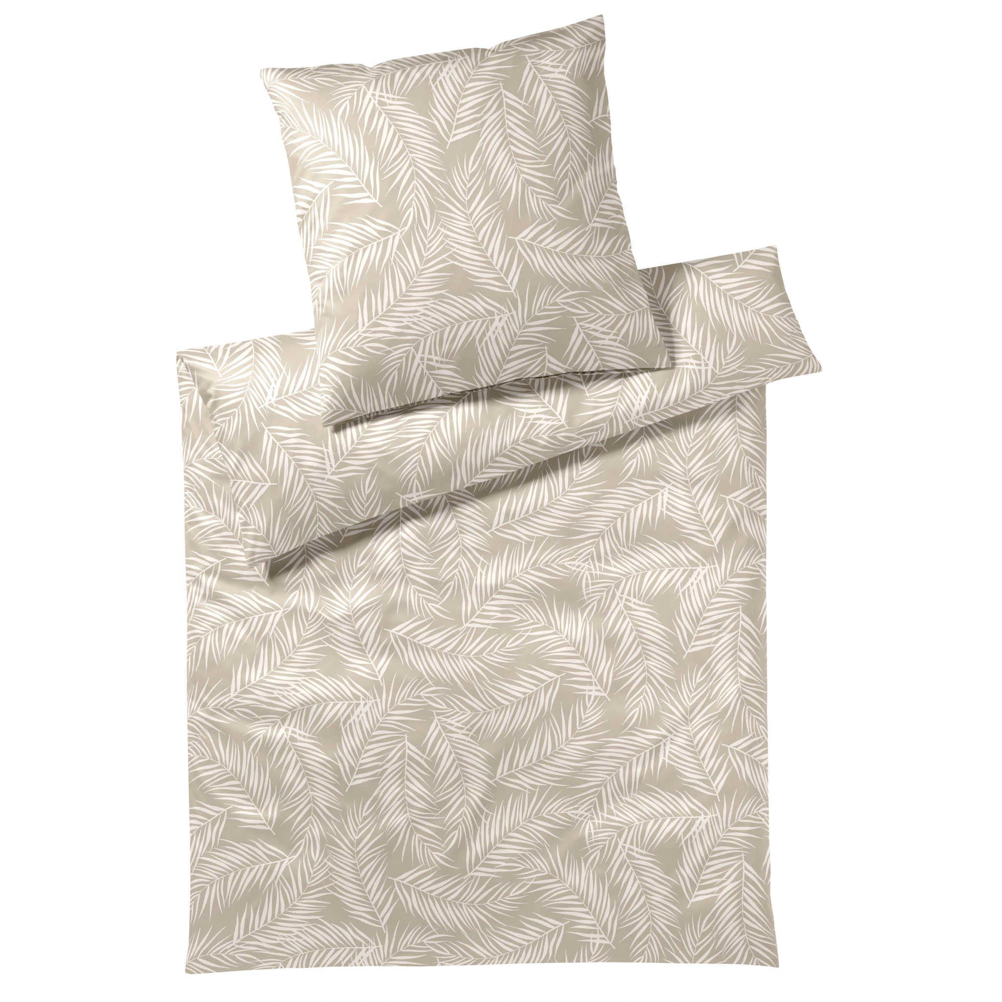 elegante Bettwäsche MAISON LEAVES Satin Natur Produktbild elegante Bettwäsche MAISON LEAVES Satin Natur