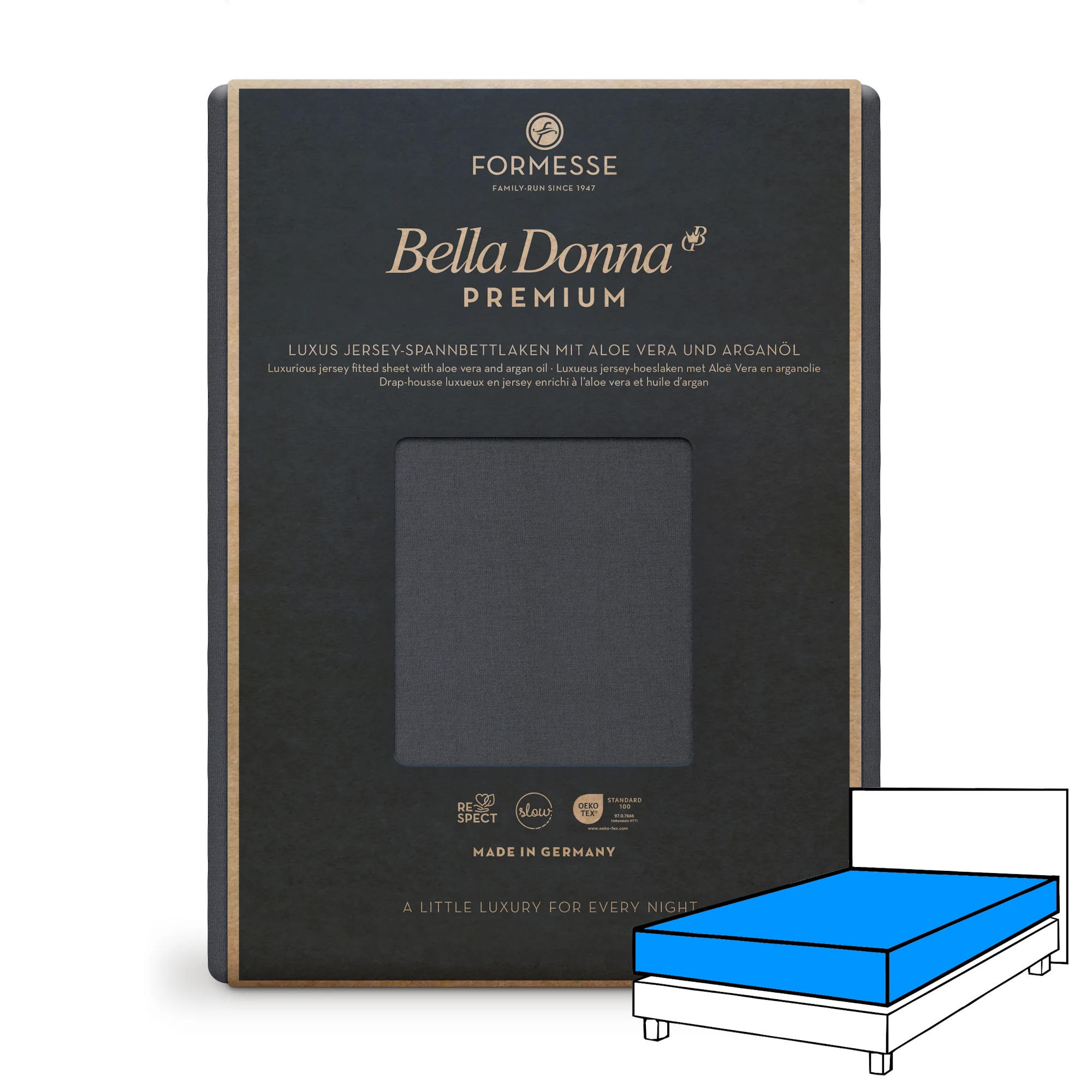 BELLA DONNA PREMIUM Spannbettlaken Jersey Anthrazit 1